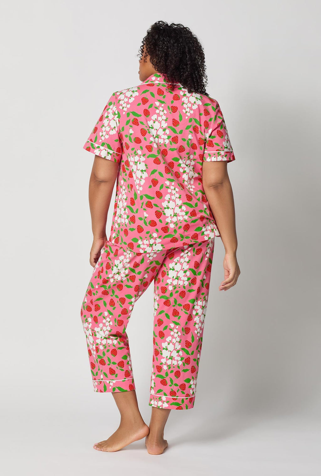 Spring Berry Short Sleeve Classic Stretch Jersey Cropped Pj Set