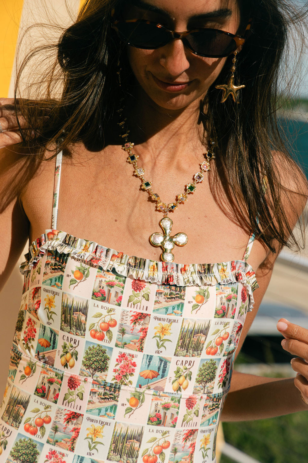 The Bay One-Piece - Italian Postage Ruffle