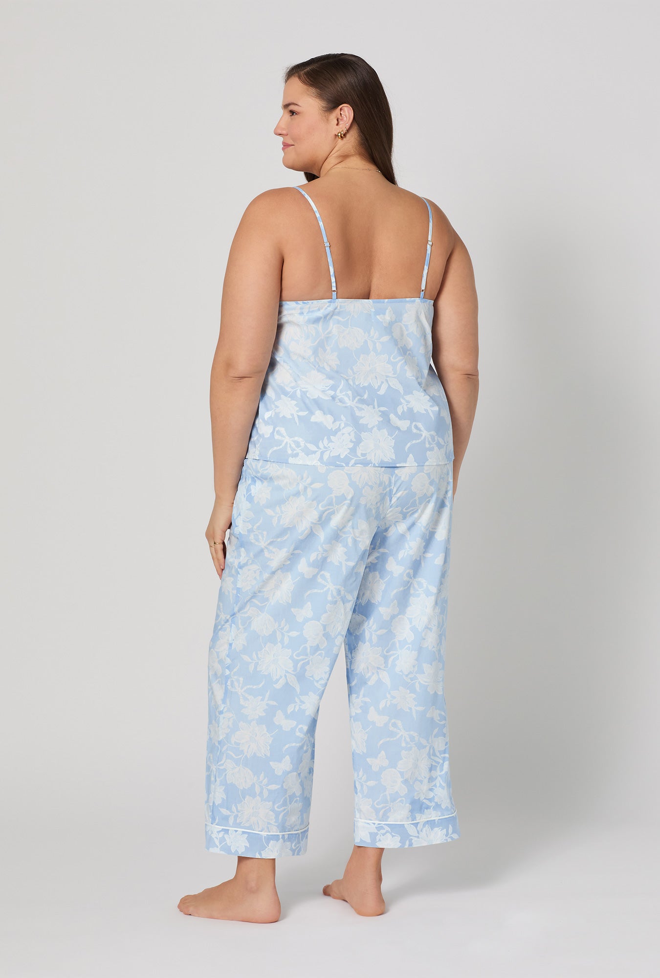 Blissful Bows Cami Woven Supersoft Cotton Poplin Cropped Pj Set