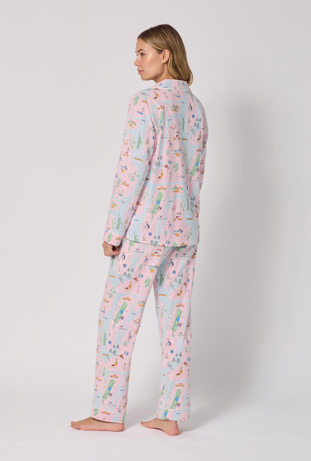 New York, New York Long Sleeve Classic Stretch Jersey Pj Set