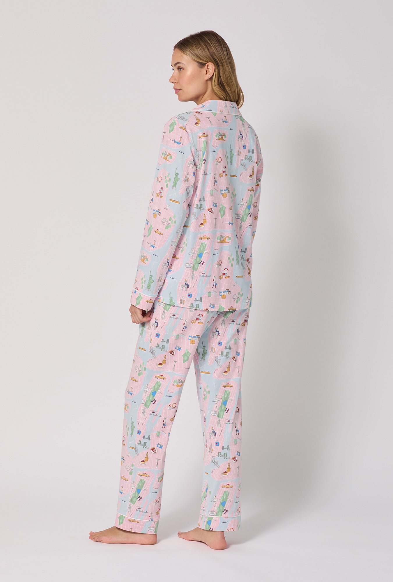 New York, New York Long Sleeve Classic Stretch Jersey Pj Set