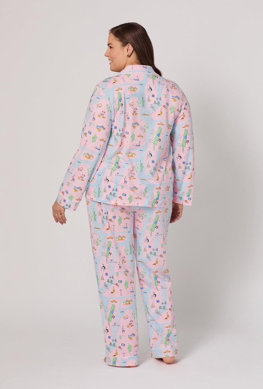New York, New York Long Sleeve Classic Stretch Jersey Pj Set
