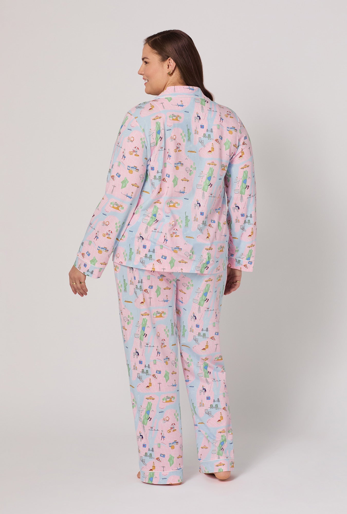 New York, New York Long Sleeve Classic Stretch Jersey Pj Set
