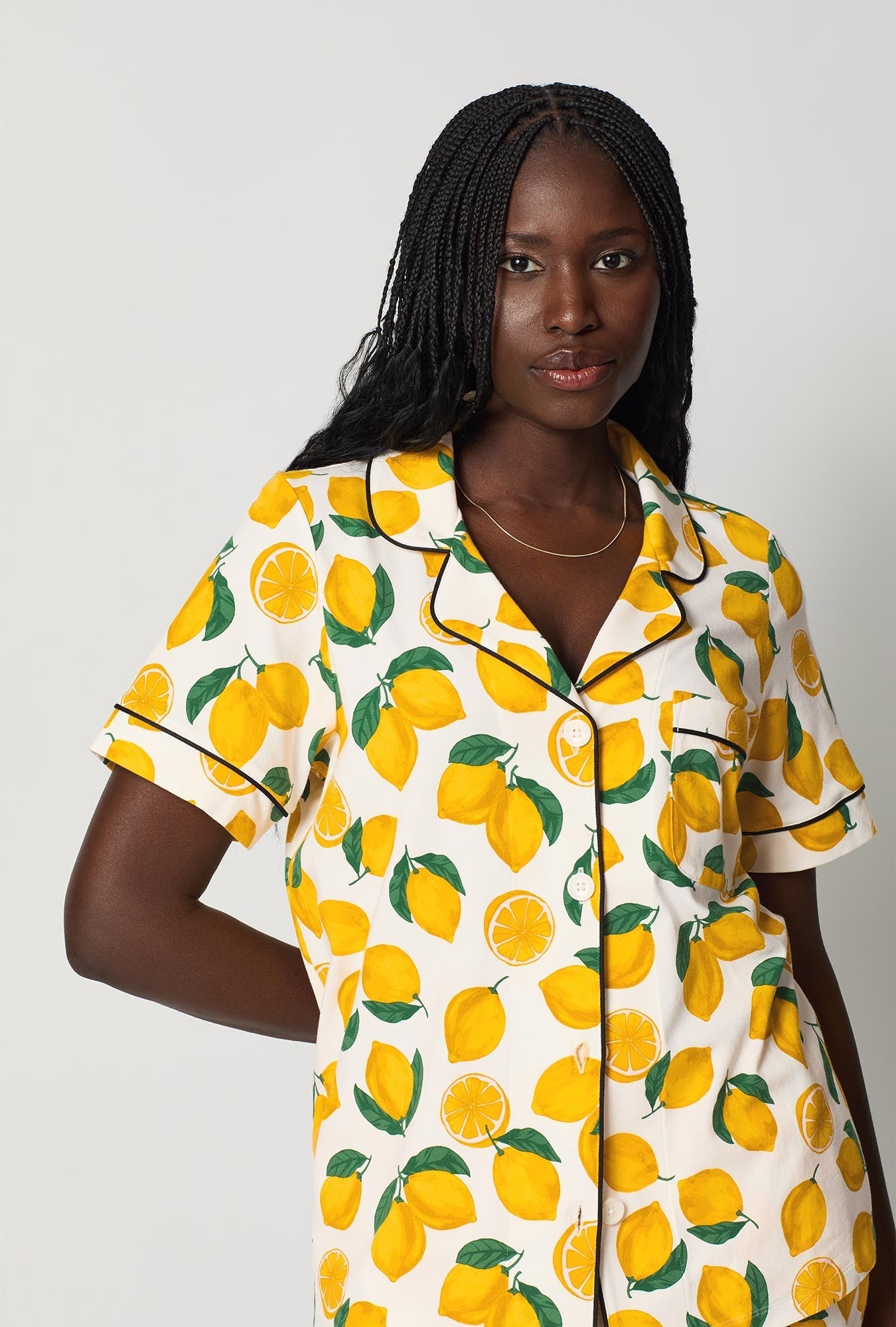 Main Squeeze Short Sleeve Classic Stretch Jersey Cropped PJ Set