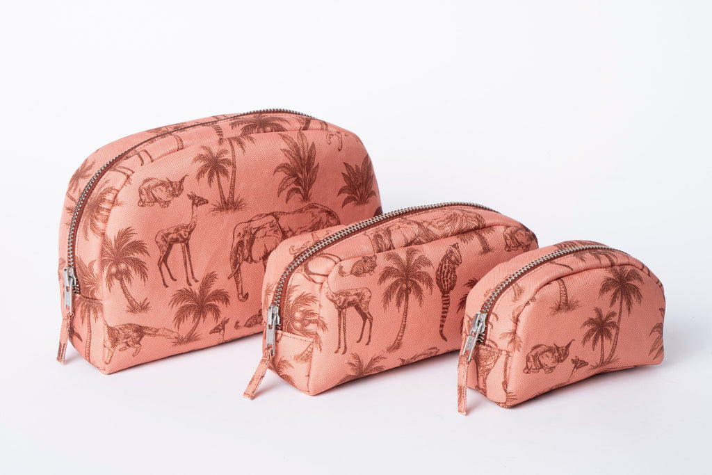 Poly Makeup Bag - Coral Toile