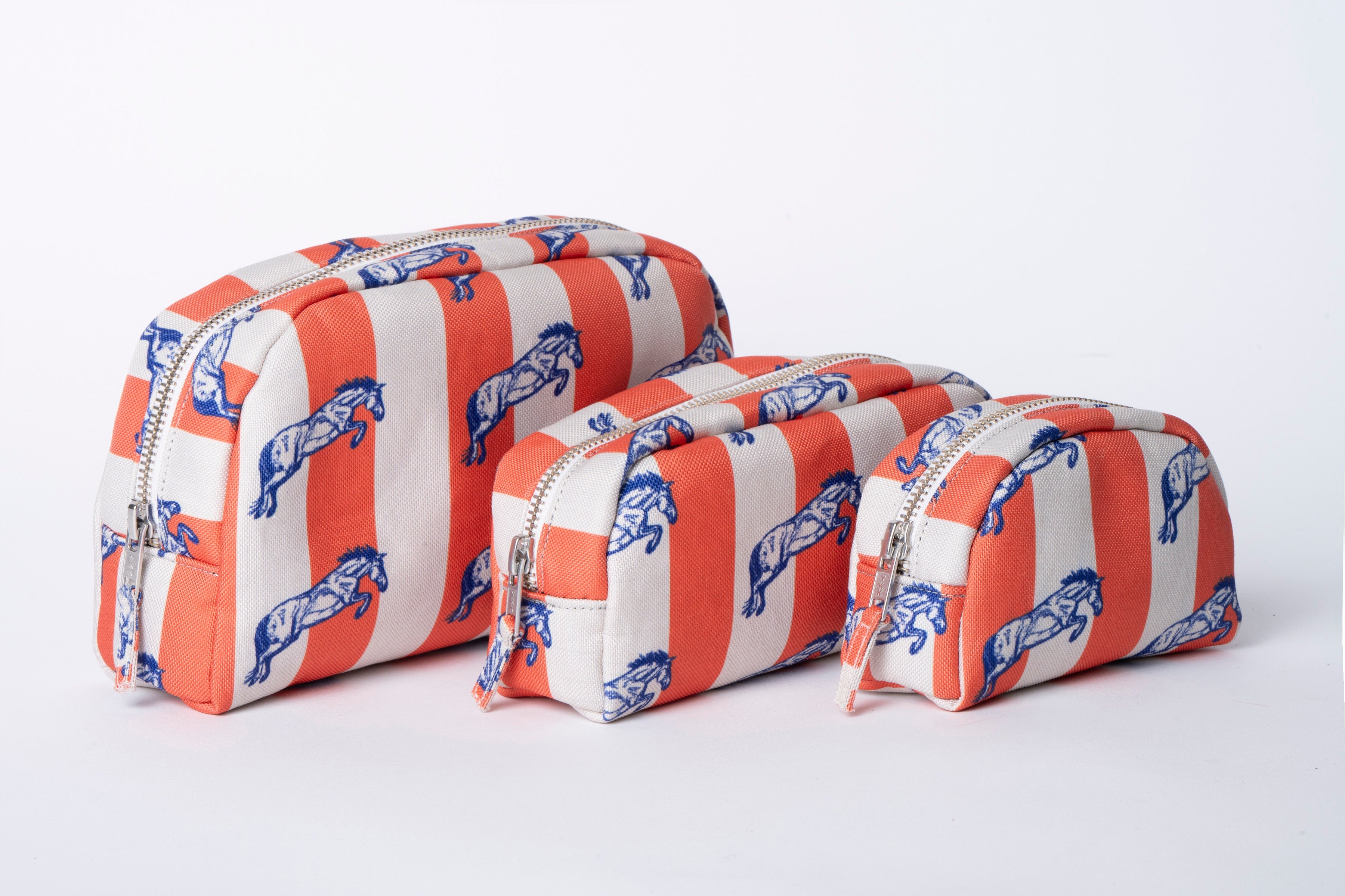 Poly Makeup Bag - Horse Orange Stripe