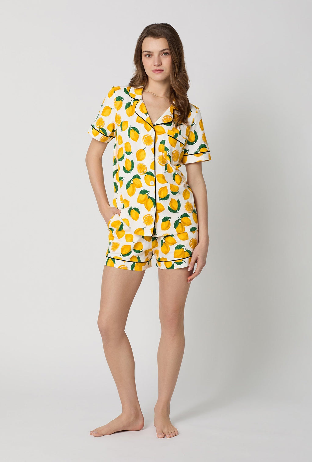 Main Squeeze Short Sleeve Classic Shorty Stretch Jersey PJ Set