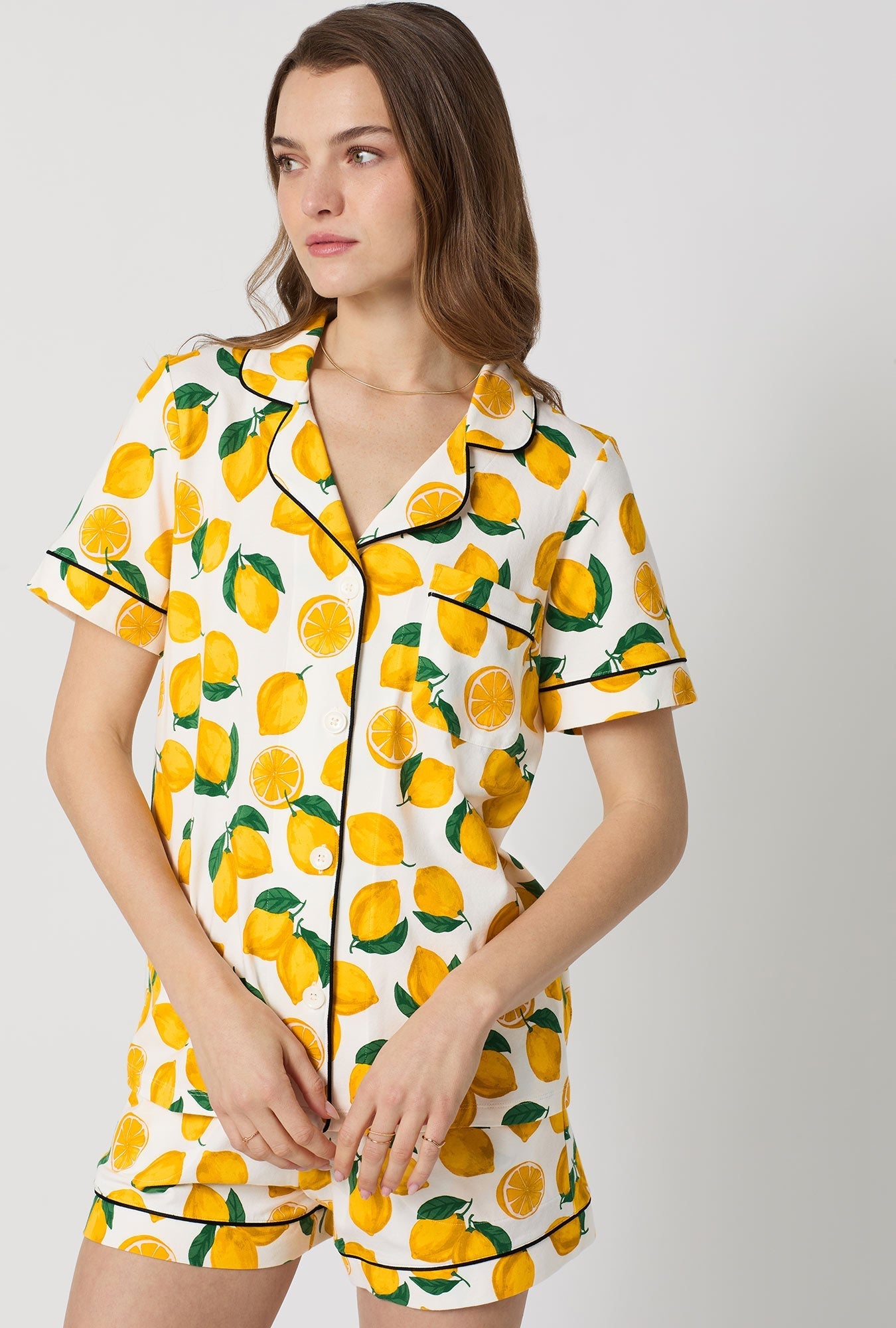 Main Squeeze Short Sleeve Classic Shorty Stretch Jersey PJ Set