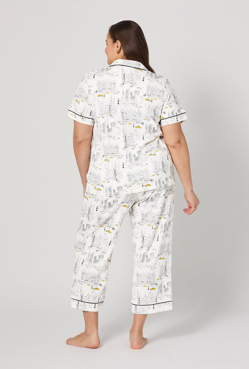 City That Never Sleeps Short Sleeve Classic Stretch Jersey Cropped PJ Set