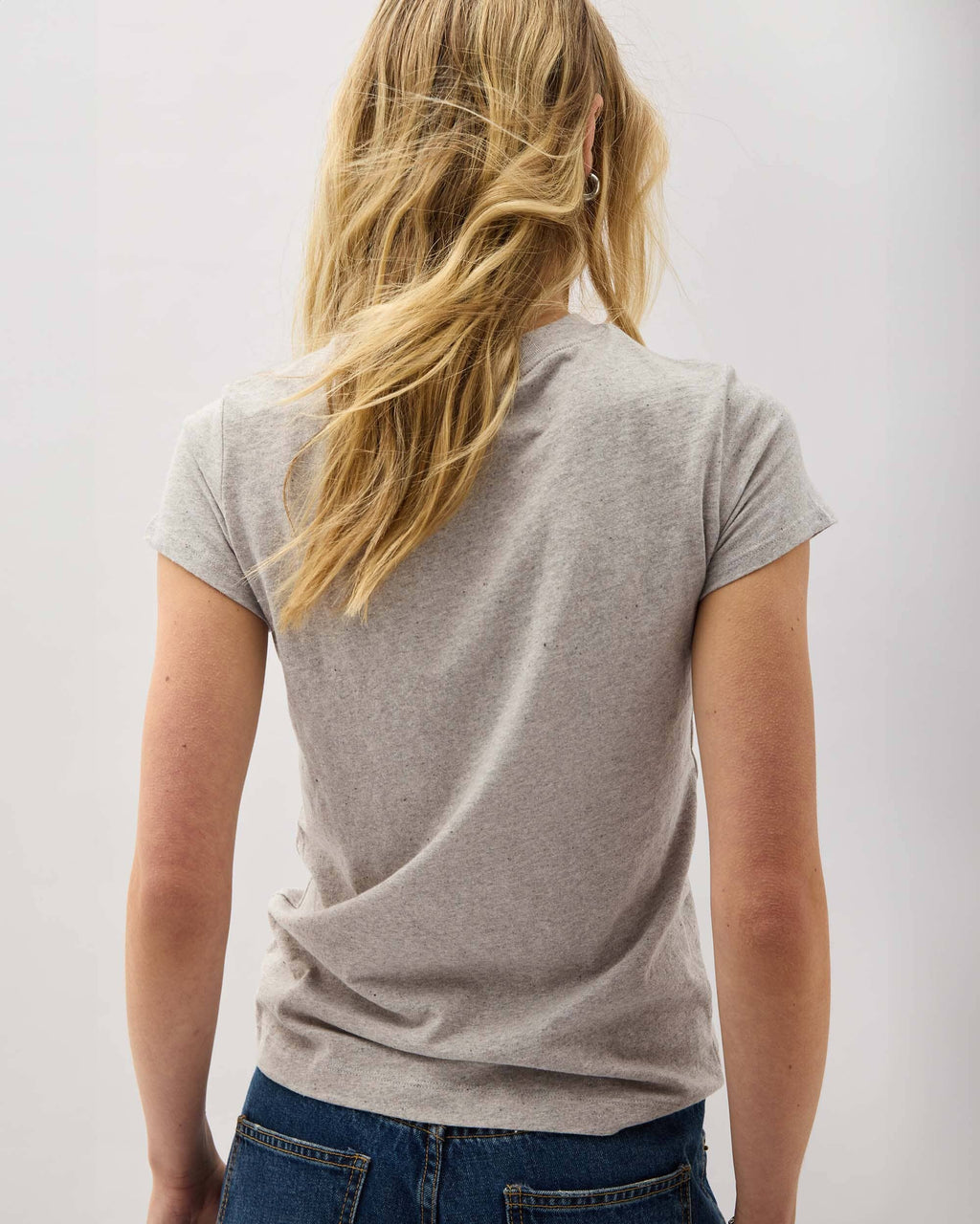 Womens Vintage Jersey Short Sleeve Tee - Recycled Cotton Jersey - Athletic Heather Grey