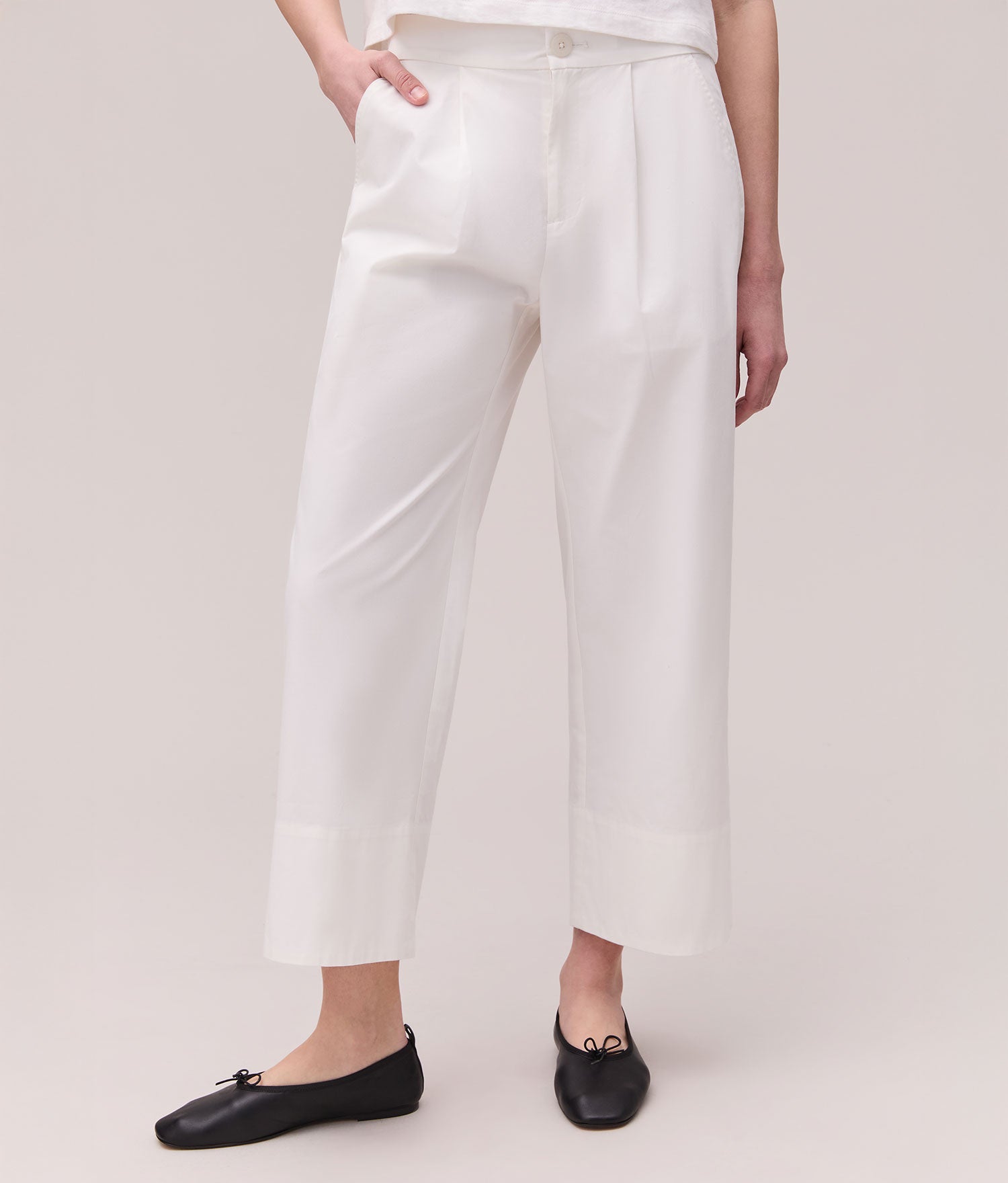 Womens Cotton Poplin Street Pant - Cotton Poplin - Coconut Milk