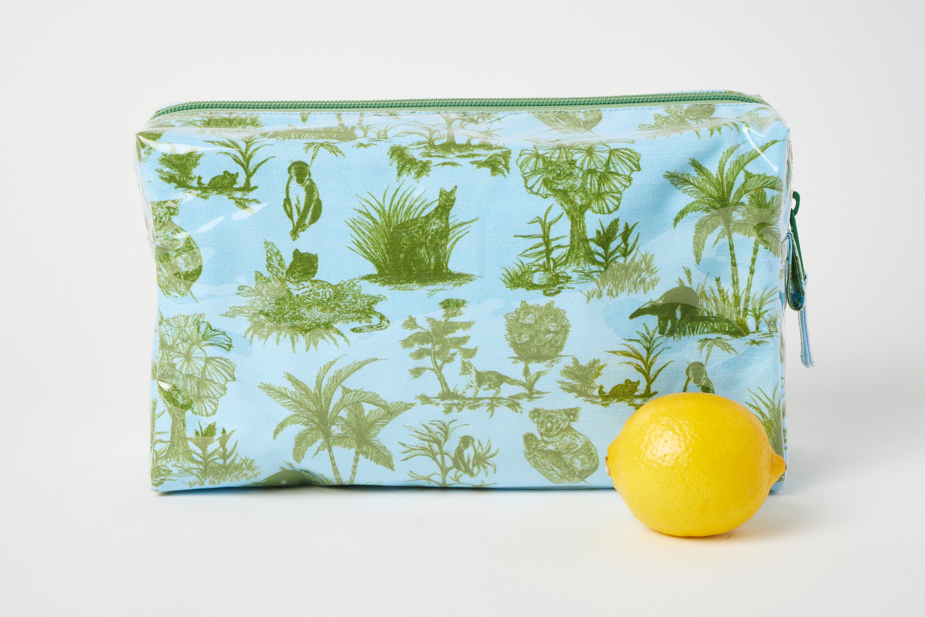 Toile Makeup Bag - Blue/Green
