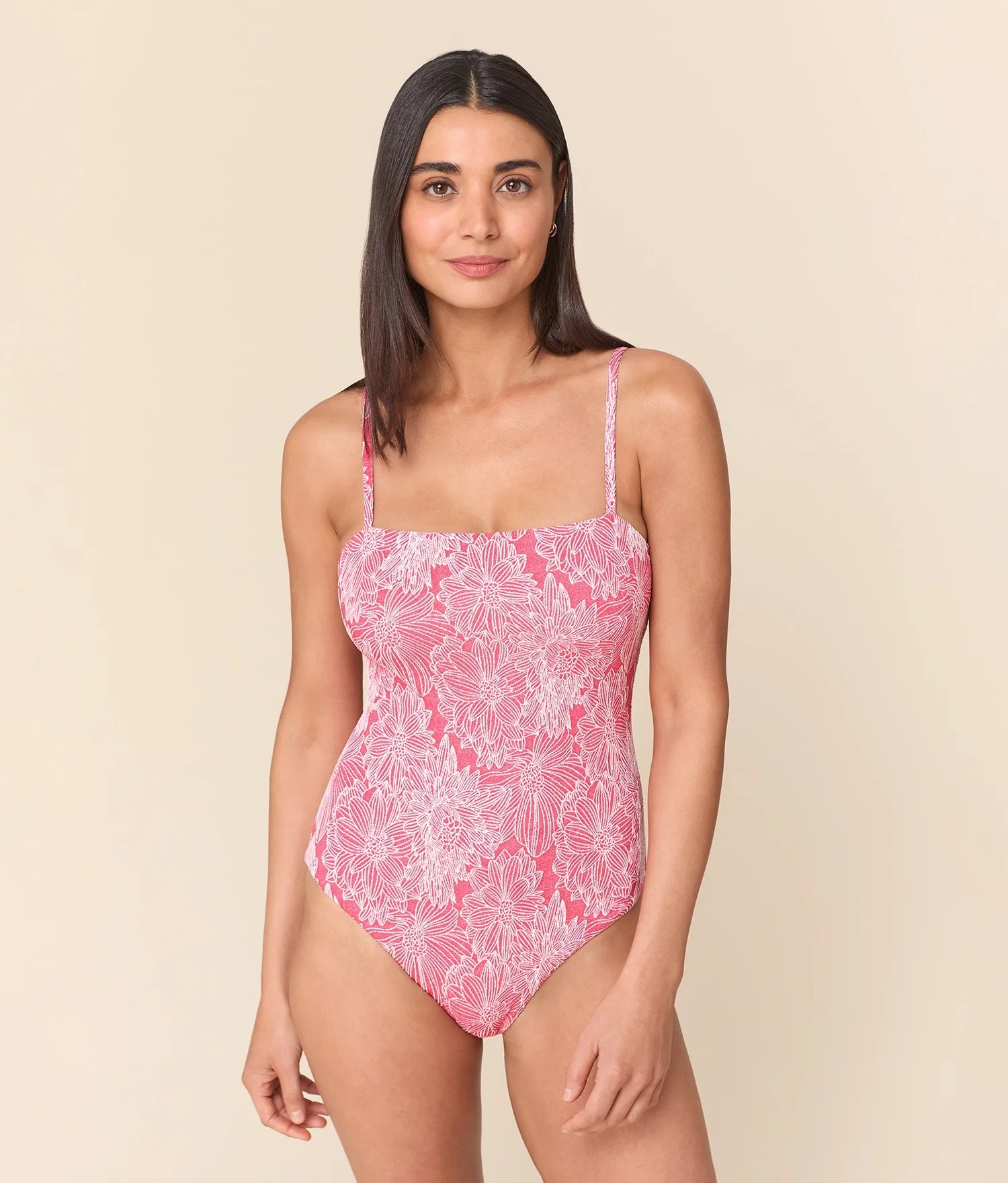 The Mersea One Piece - Garden Jacquard - Peachy - Classic