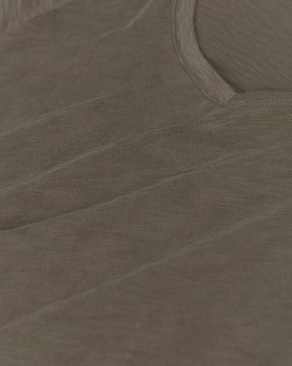 Slub Jersey Schoolboy V-Neck Tee - Army