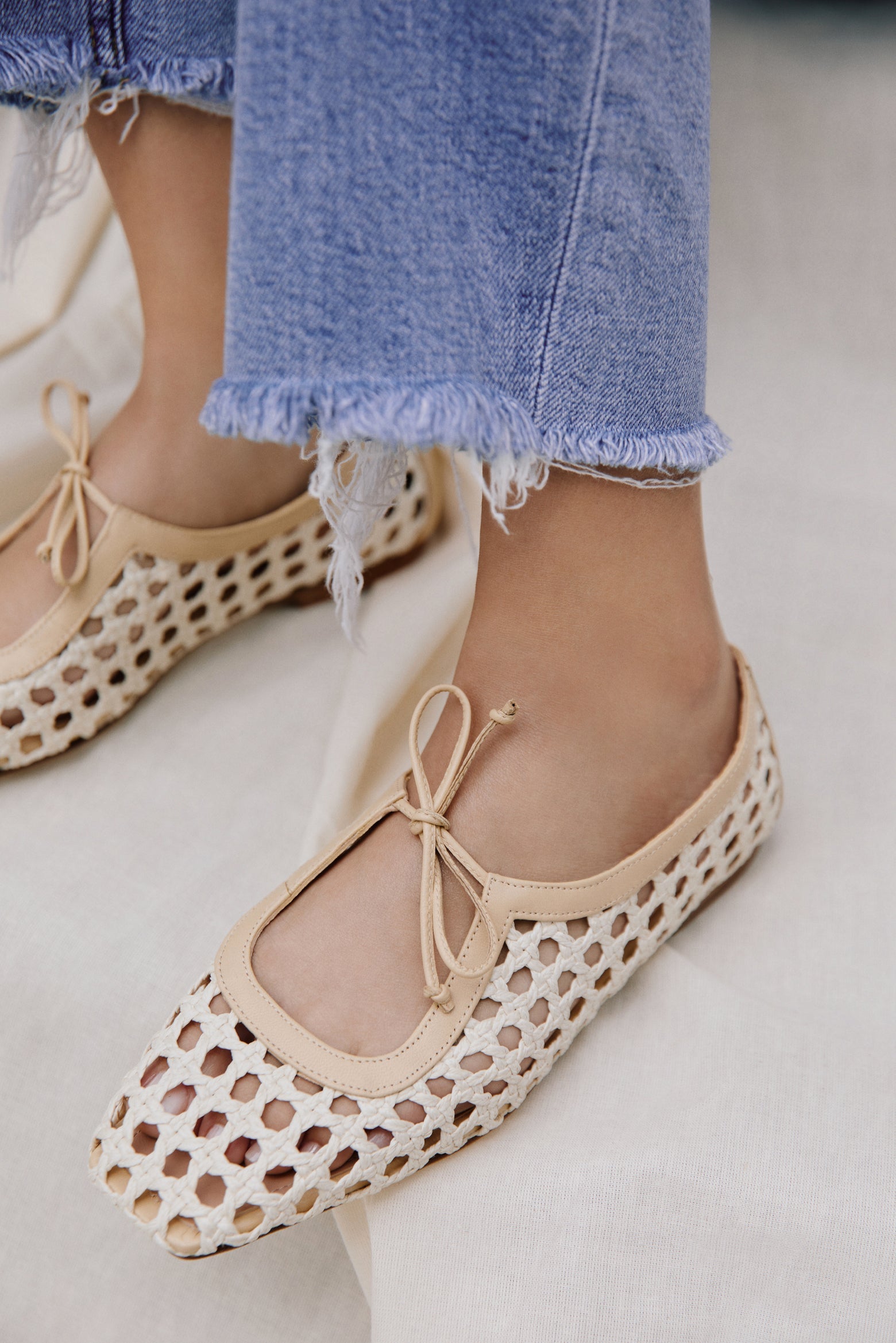 Amelia Natural Raffia Ballerina