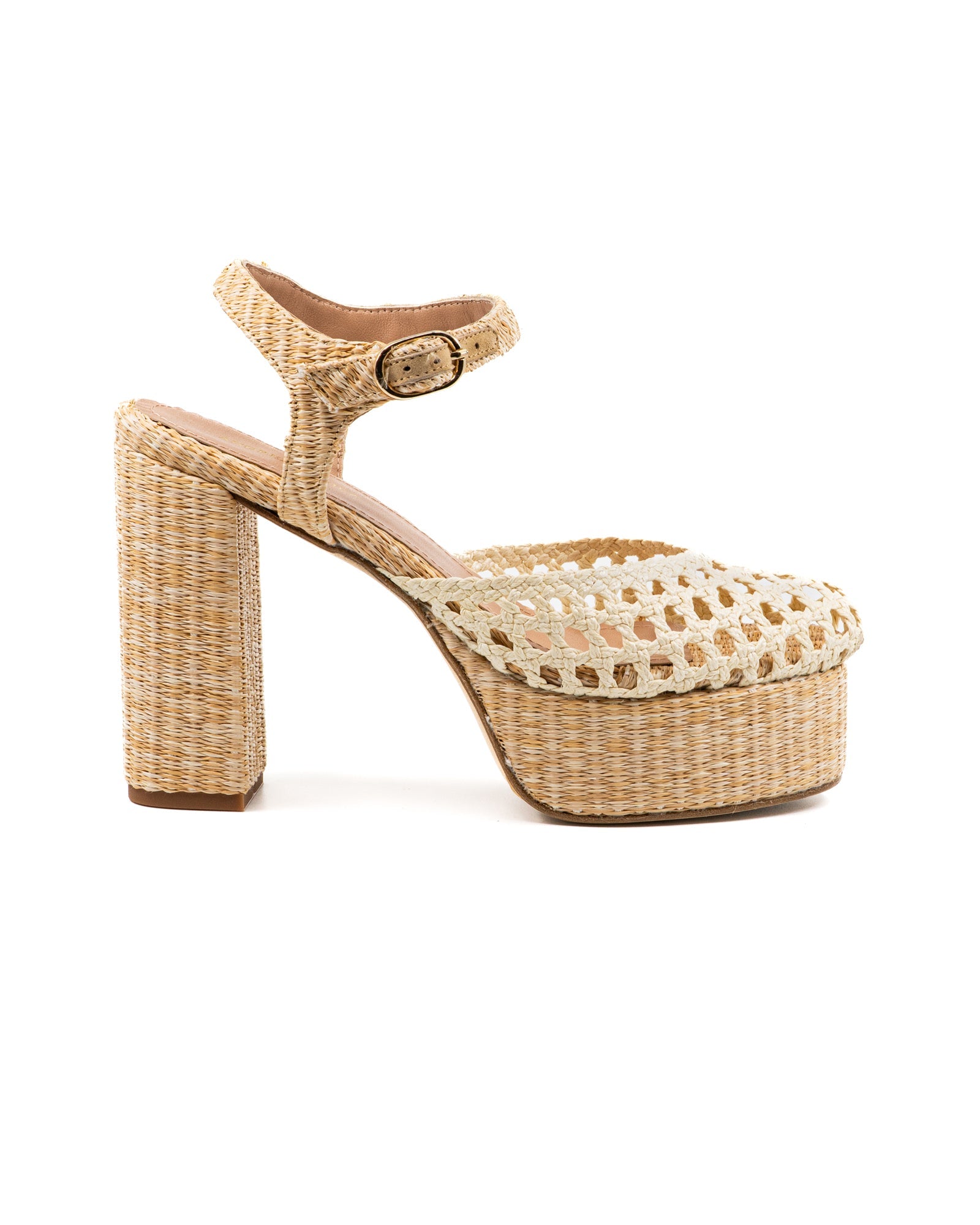 Beatriz Natural Raffia Platform