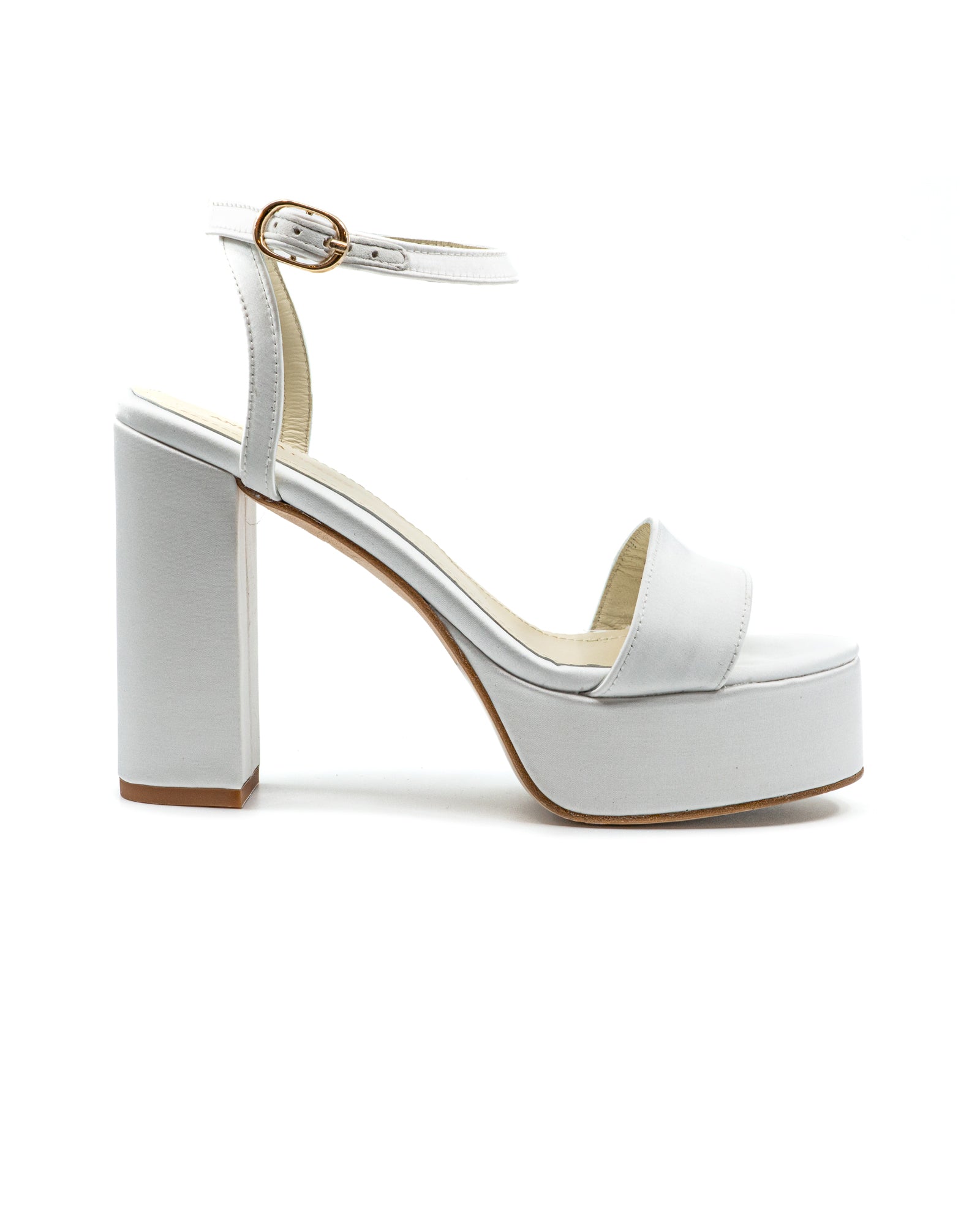 Becka White Satin Sandal