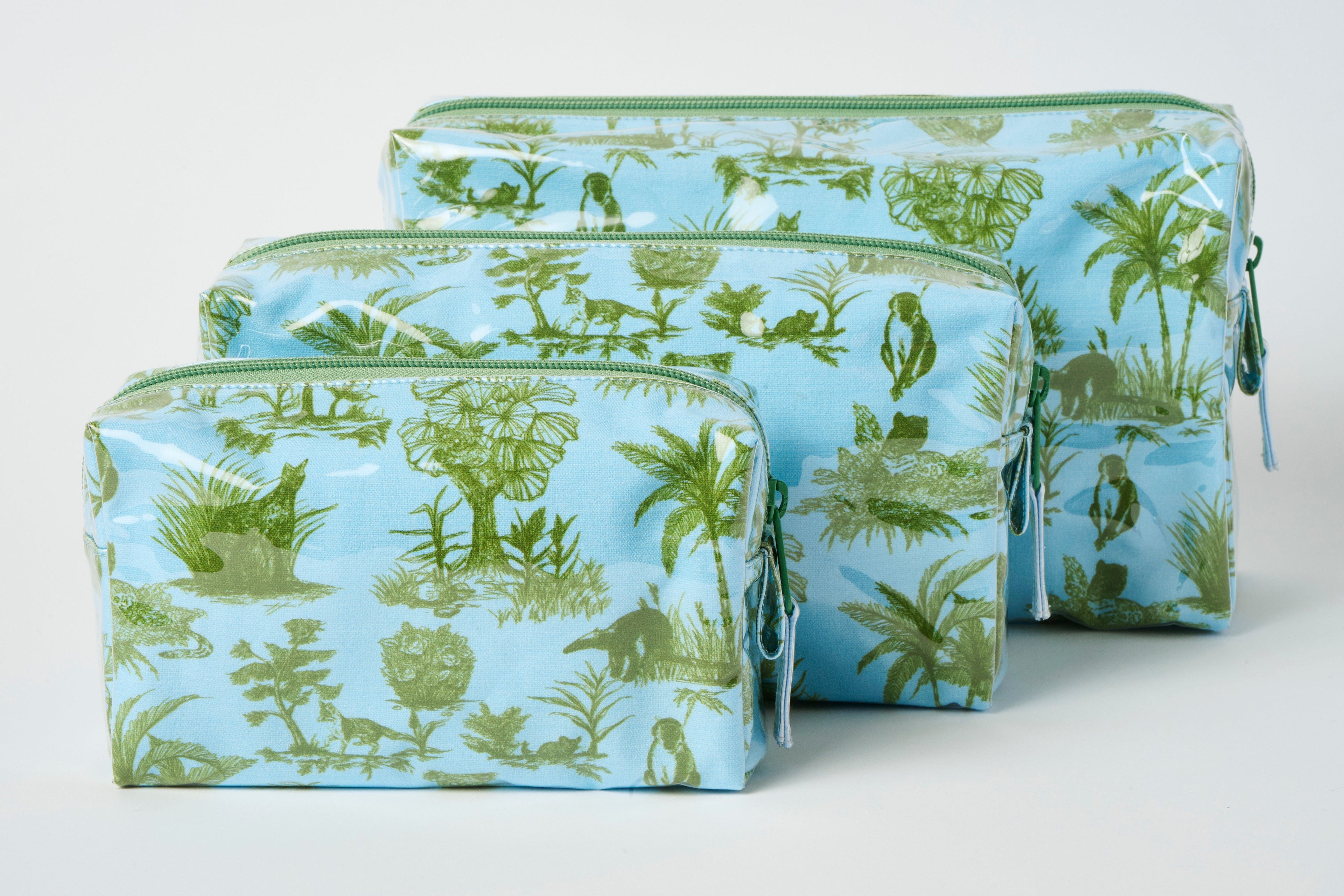 Toile Makeup Bag - Blue/Green