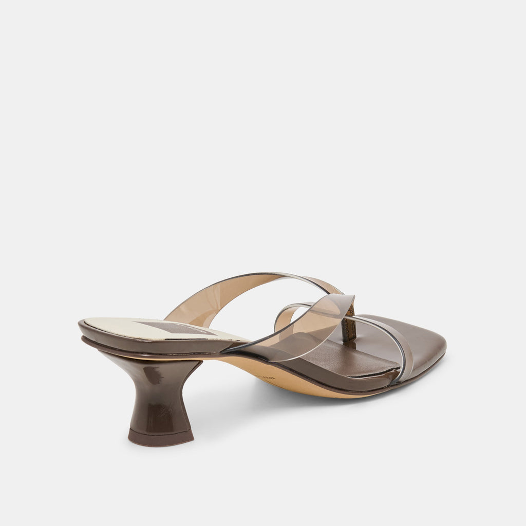 BREVEL VINYL HEELS DK BROWN JELLY