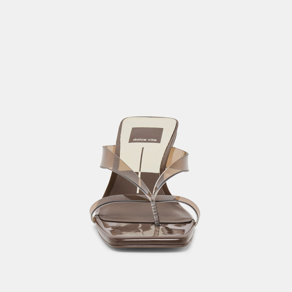 BREVEL VINYL HEELS DK BROWN JELLY