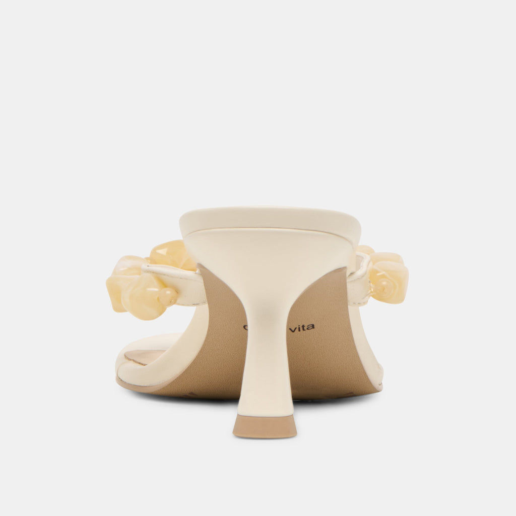 DAKSIE HEELS OFF WHITE LEATHER