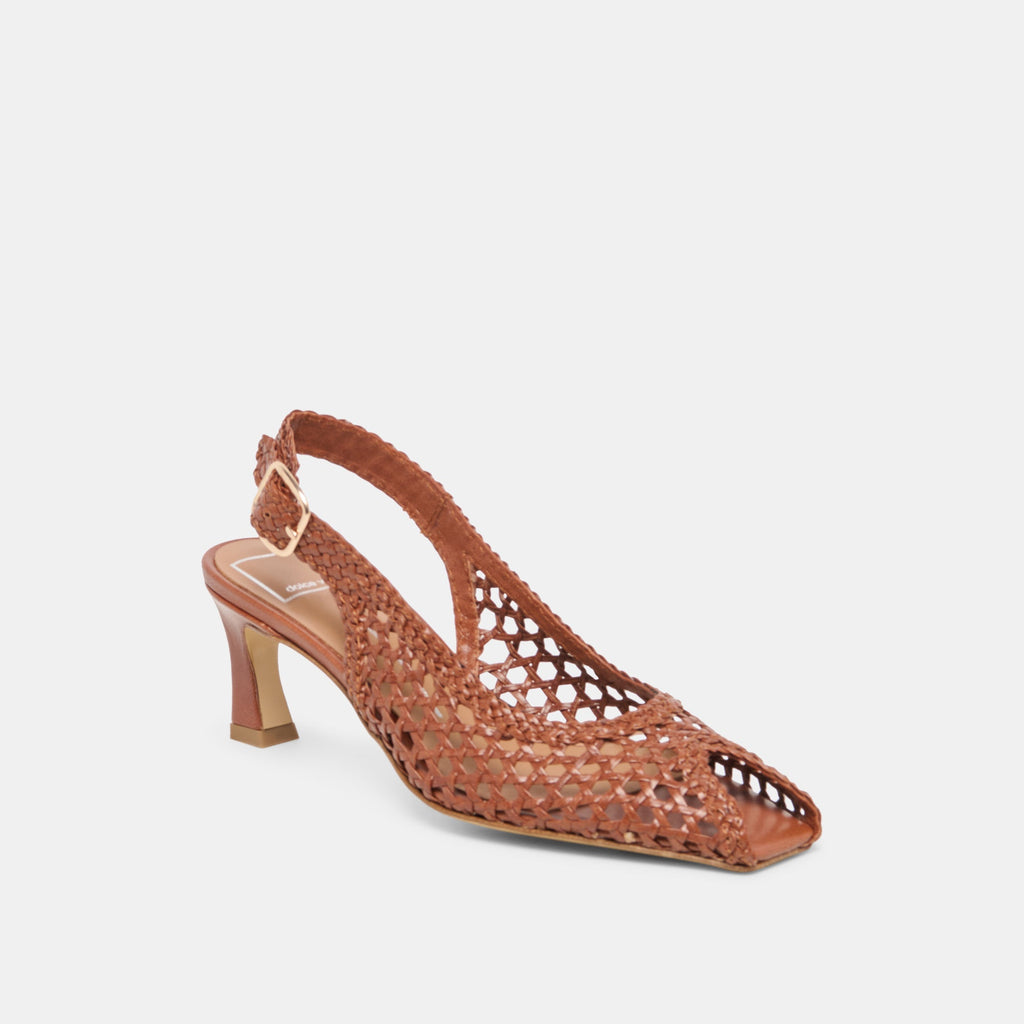 REMLA HEEL TAN WOVEN LEATHER