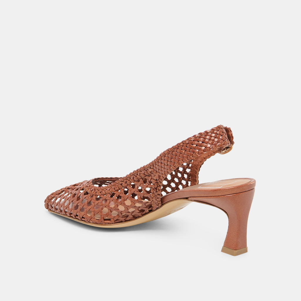 REMLA HEEL TAN WOVEN LEATHER