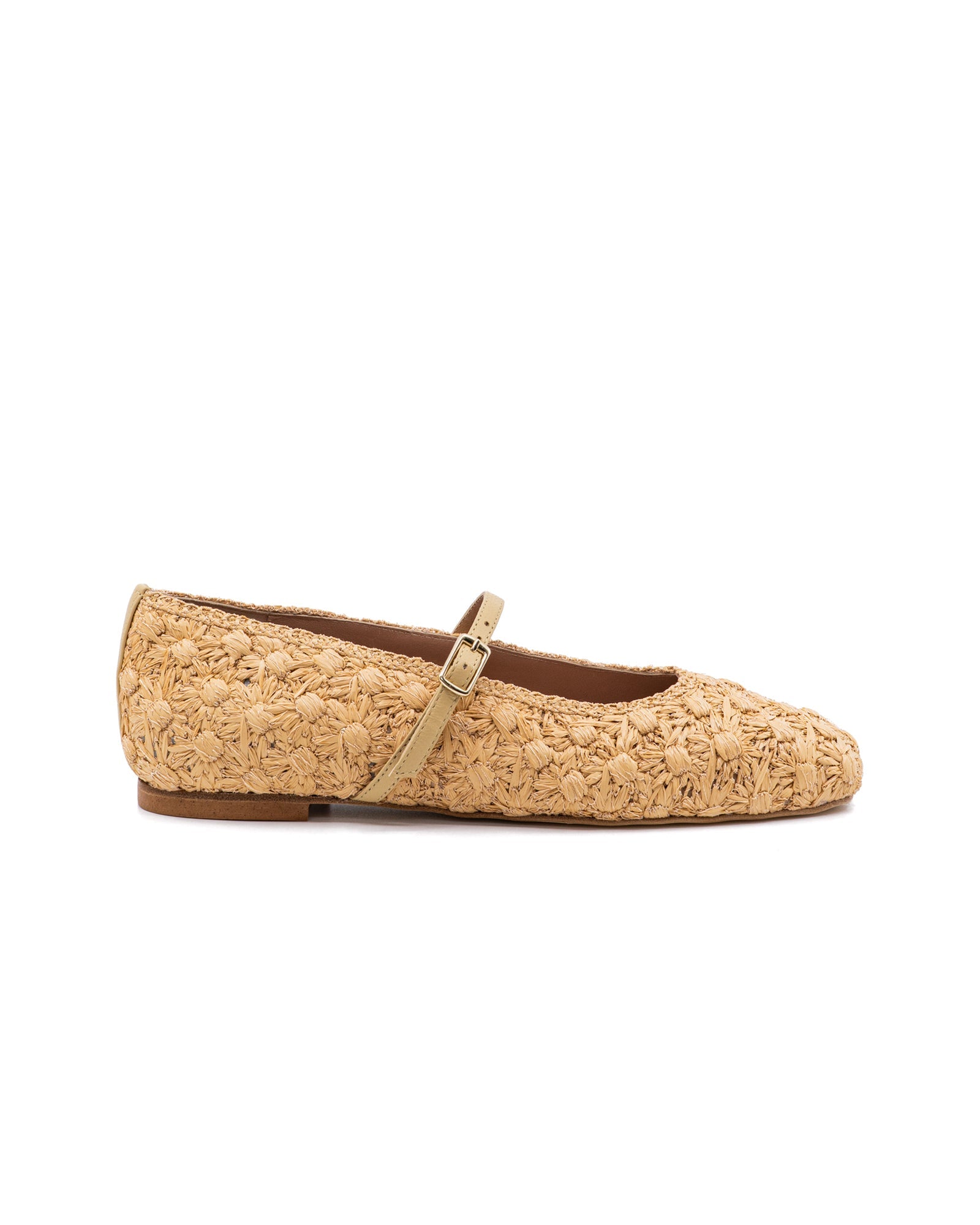 Dalia Flower Raffia With Strap Ballerina