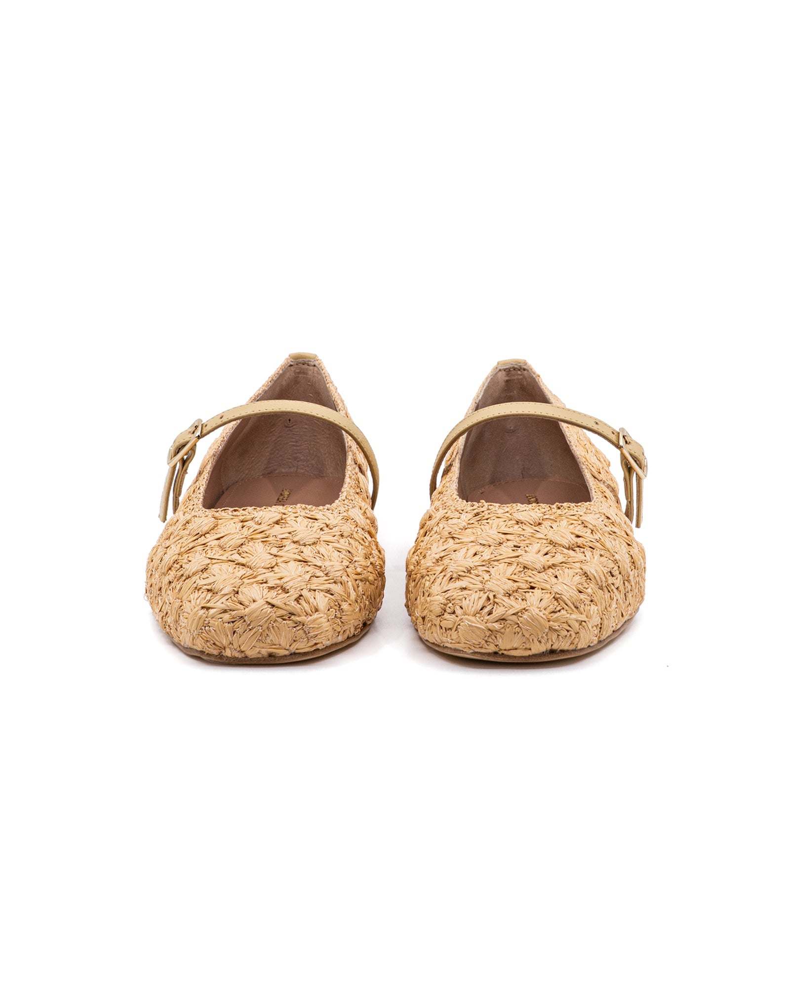 Dalia Flower Raffia With Strap Ballerina