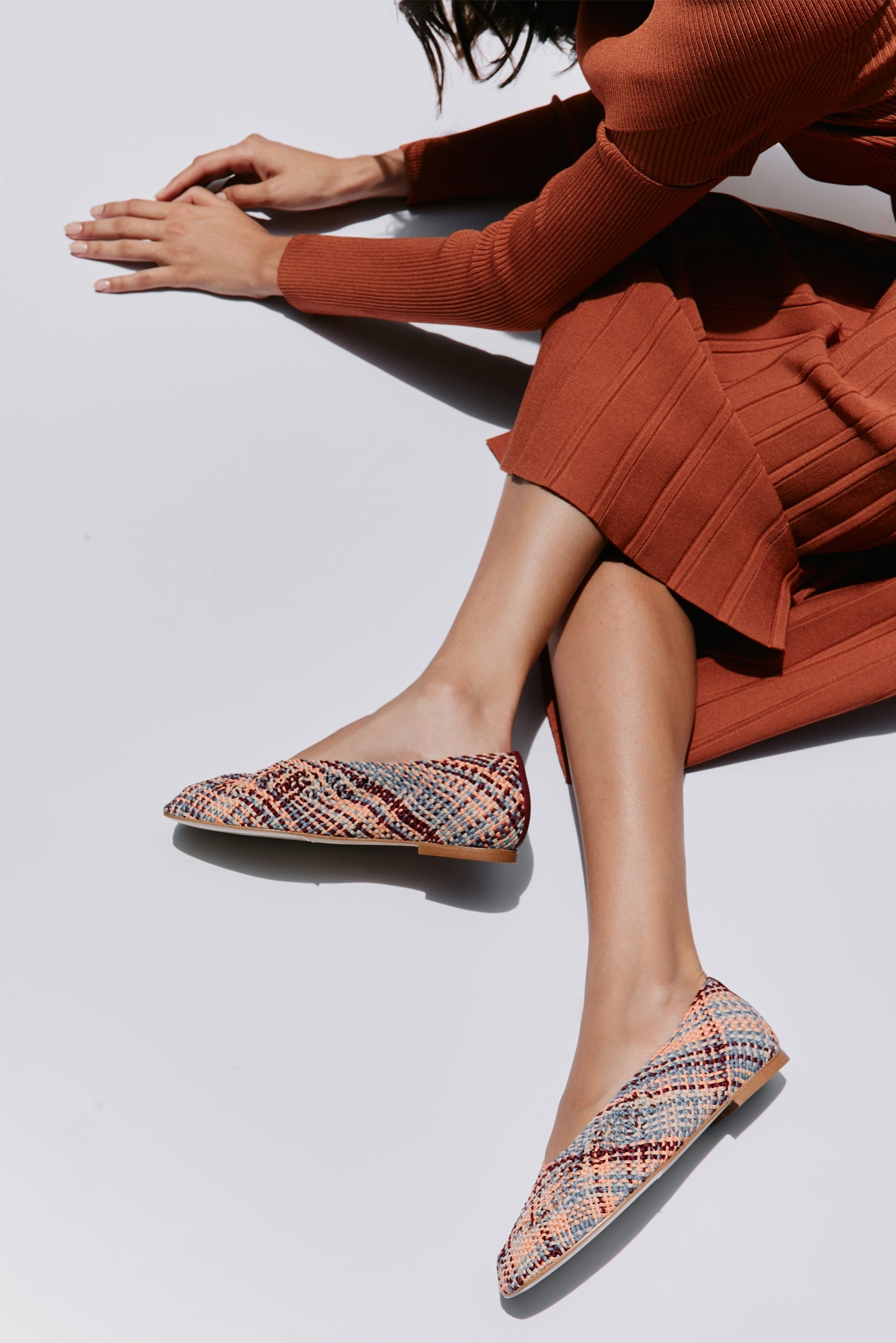 Dalia Woven Multi Fabric Ballerina