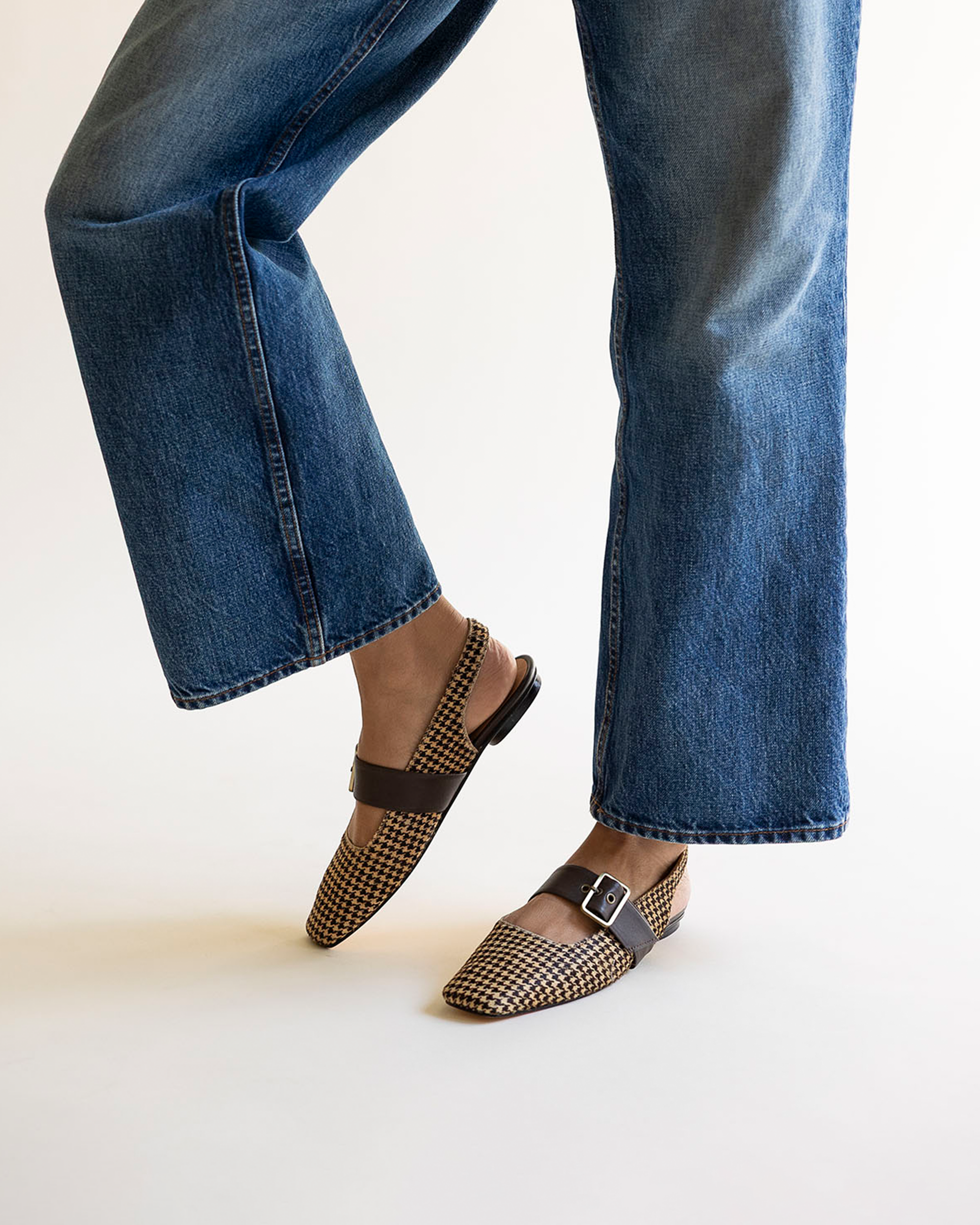 FARRAH SLINGBACK CHOCOLATE TWEED CALF HAIR