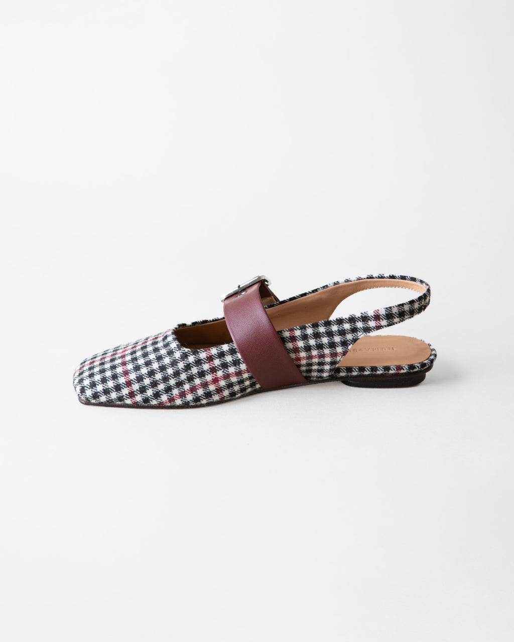 FARRAH SLINGBACK BLACK + WHITE TWEED