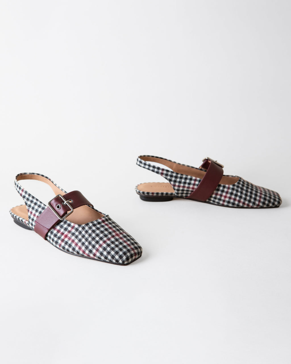 FARRAH SLINGBACK BLACK + WHITE TWEED