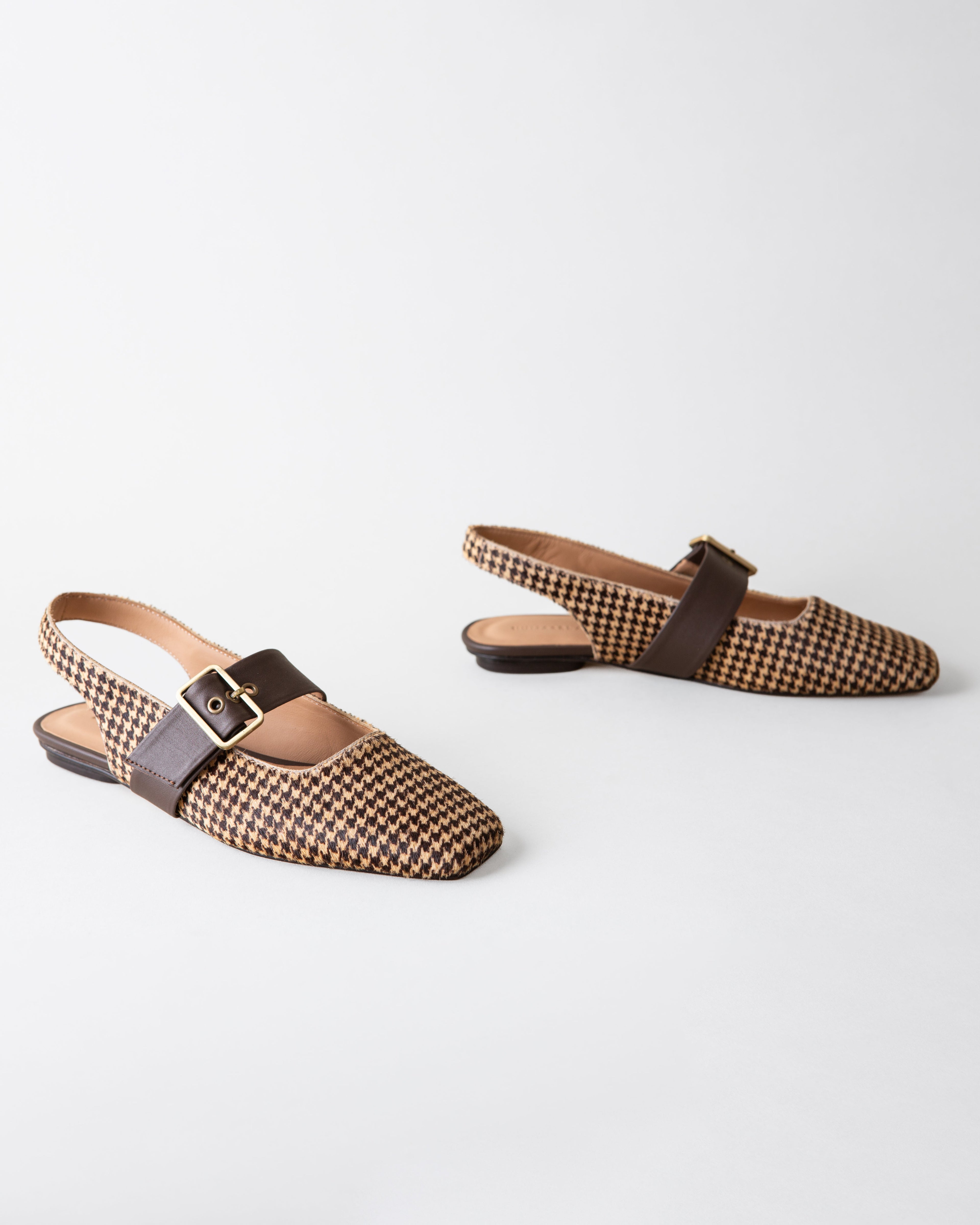 FARRAH SLINGBACK CHOCOLATE TWEED CALF HAIR