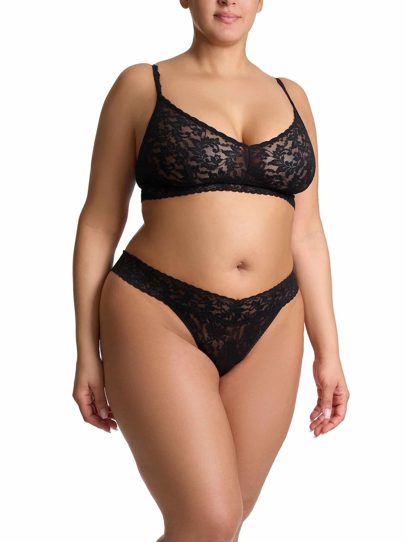 Signature Lace® Original Rise Thong Black