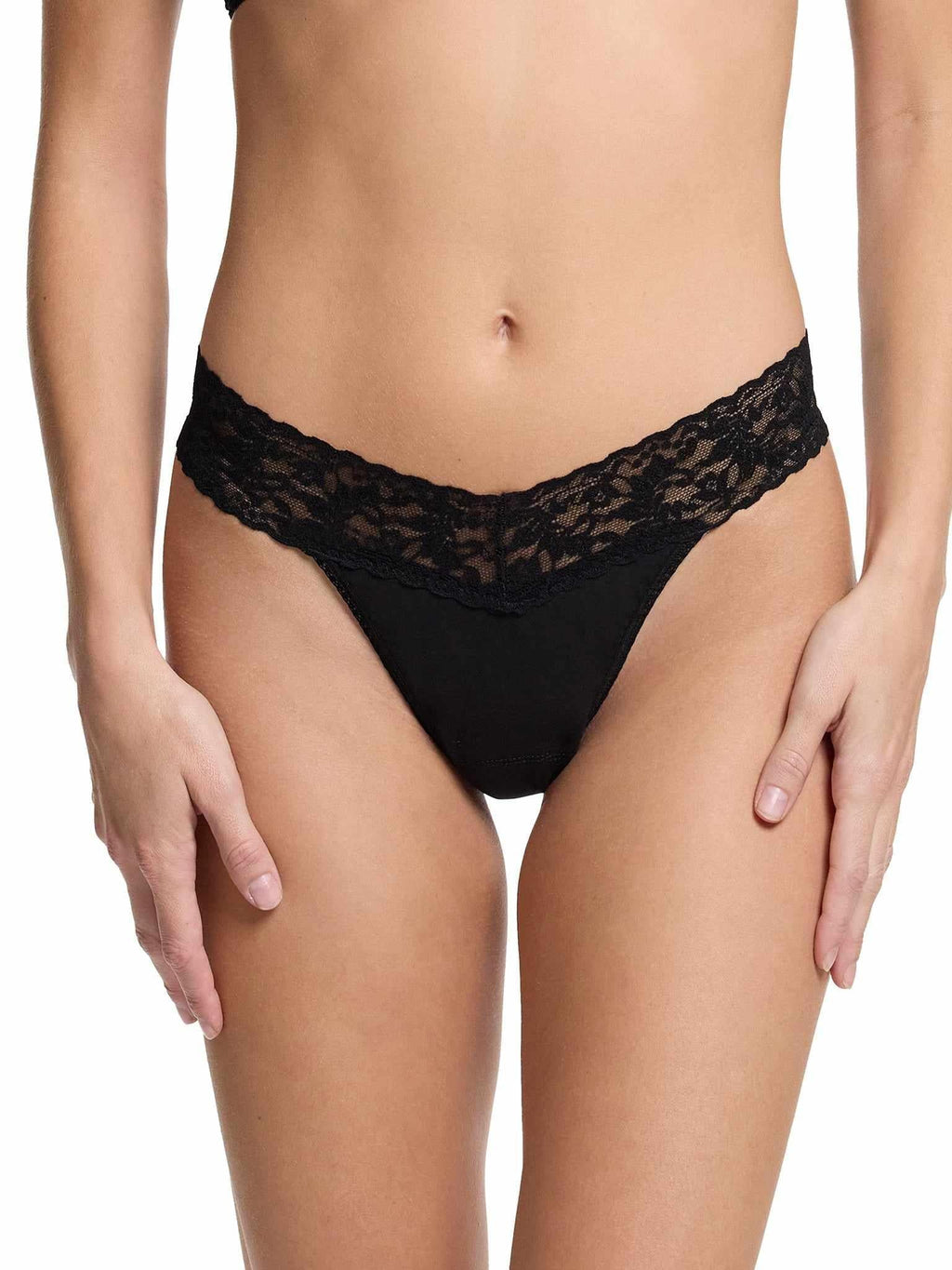 Supima® Cotton Original Rise Thong Black