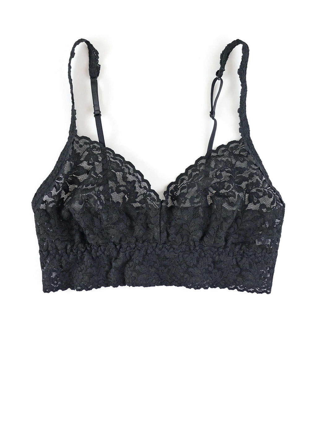 V-Neck Retro Lace Bralette Black