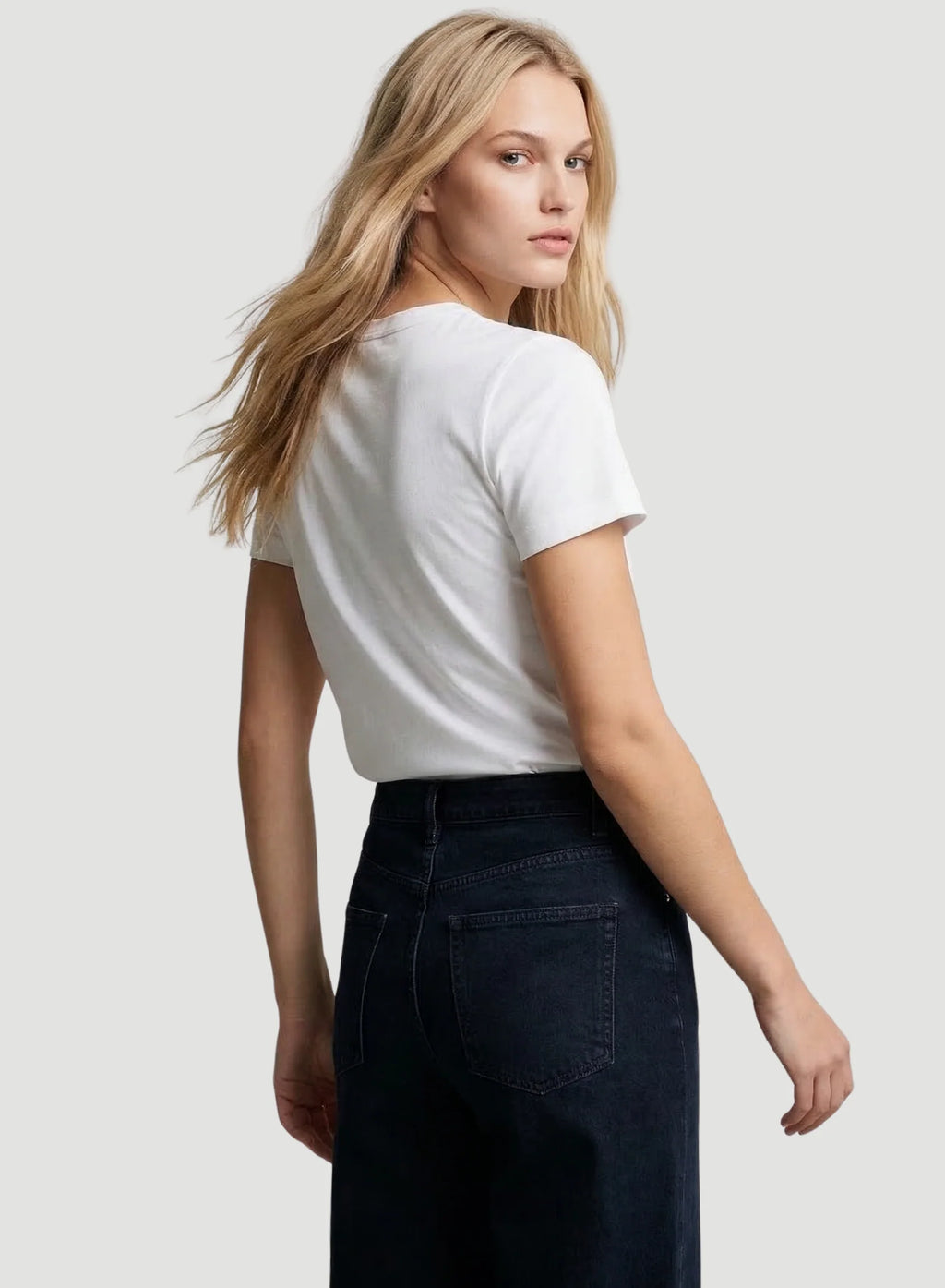 Lyocell Cotton Short Sleeve Semi Relaxed Crewneck T-Shirt
