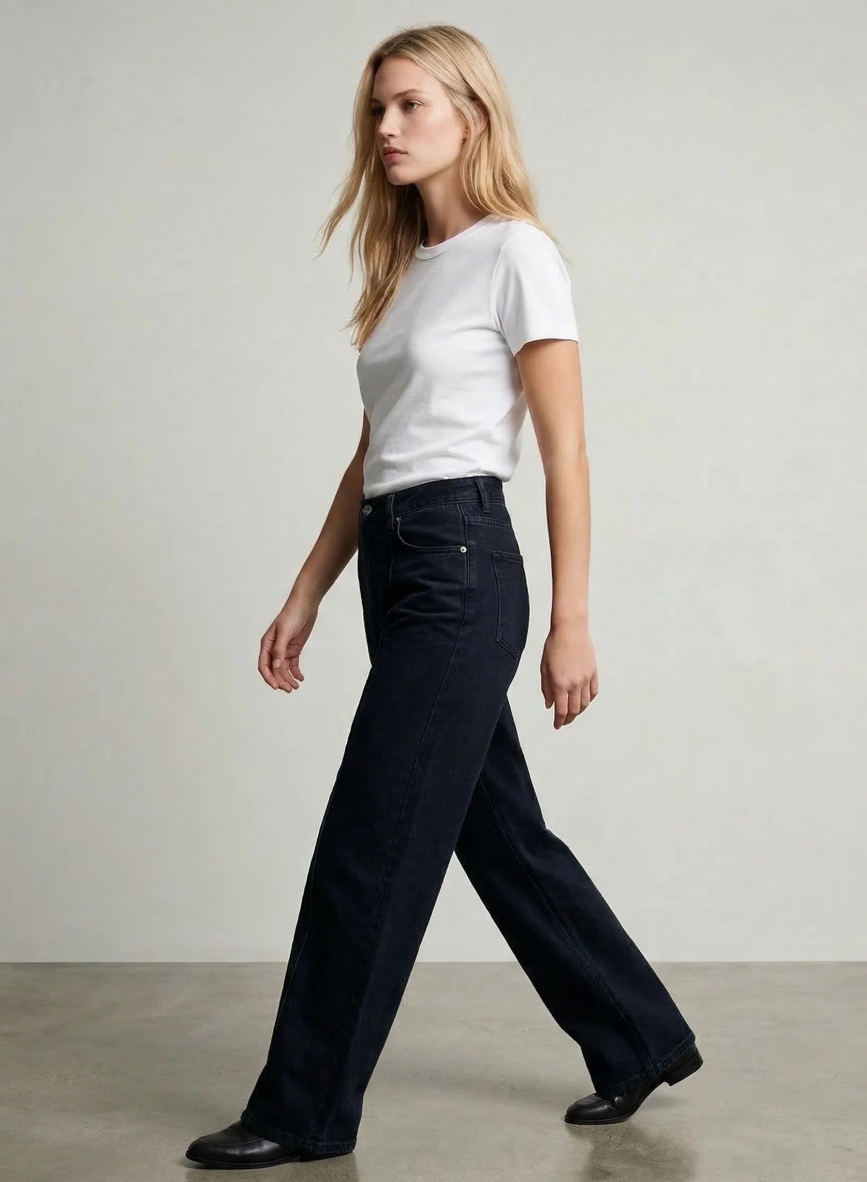 Lyocell Cotton Short Sleeve Semi Relaxed Crewneck T-Shirt