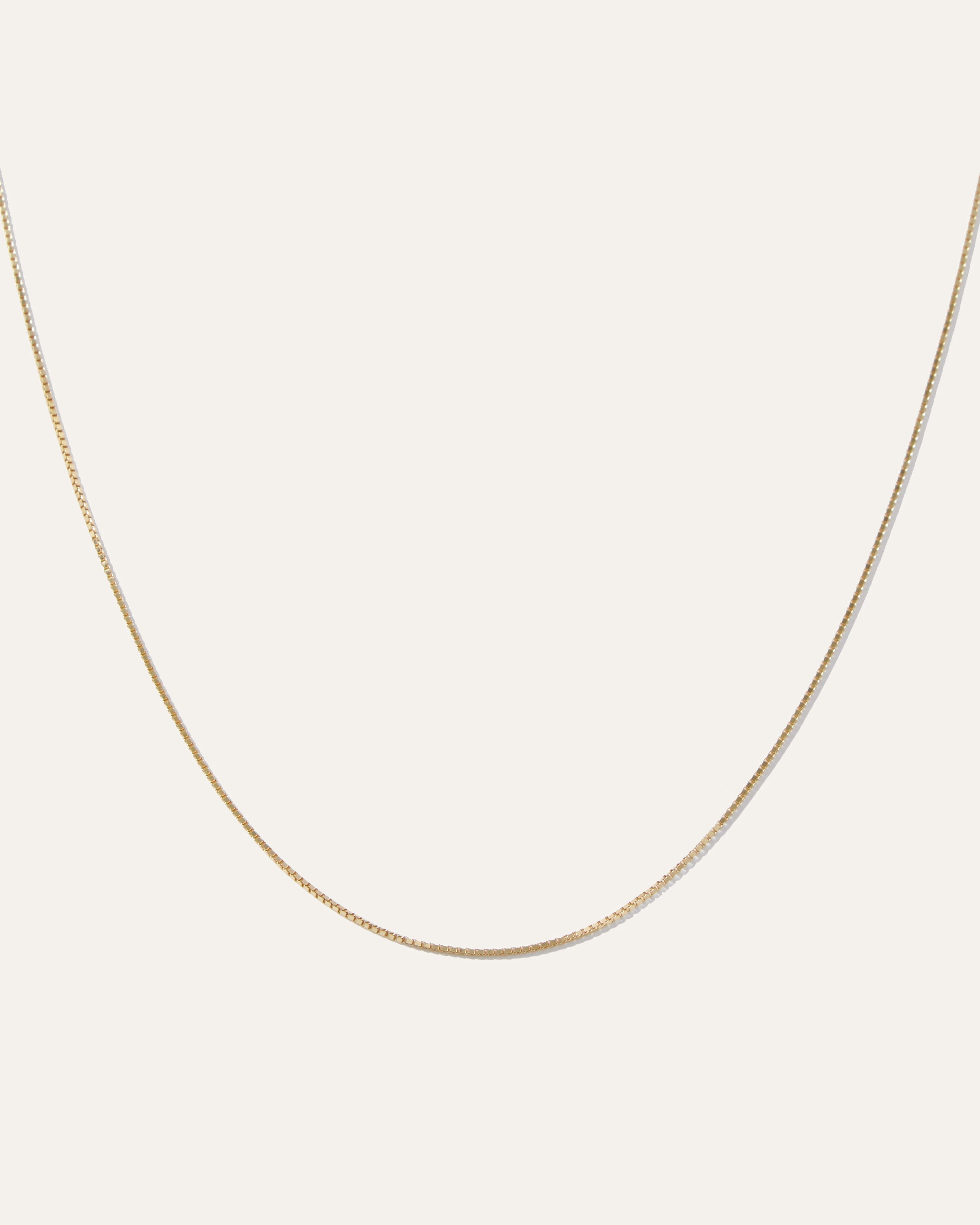 14K Gold Petite Box Chain Necklace