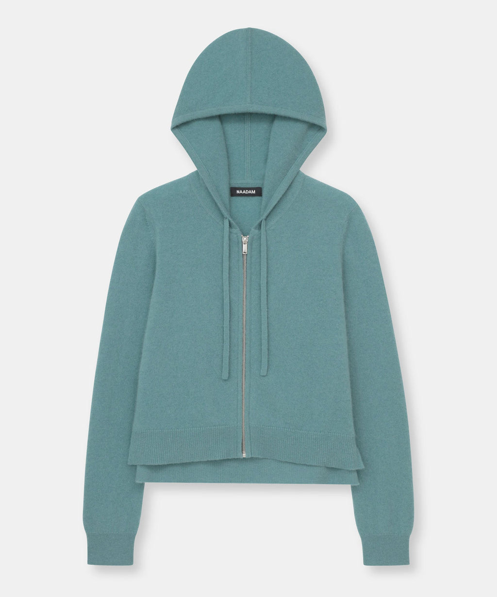 Signature Cashmere Cropped Zip Up Hoodie