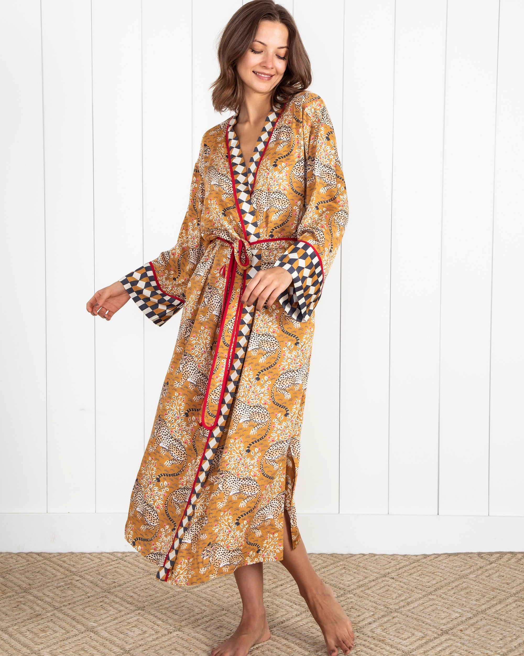 Bagheera - Eco Satin Robe - Tobacco