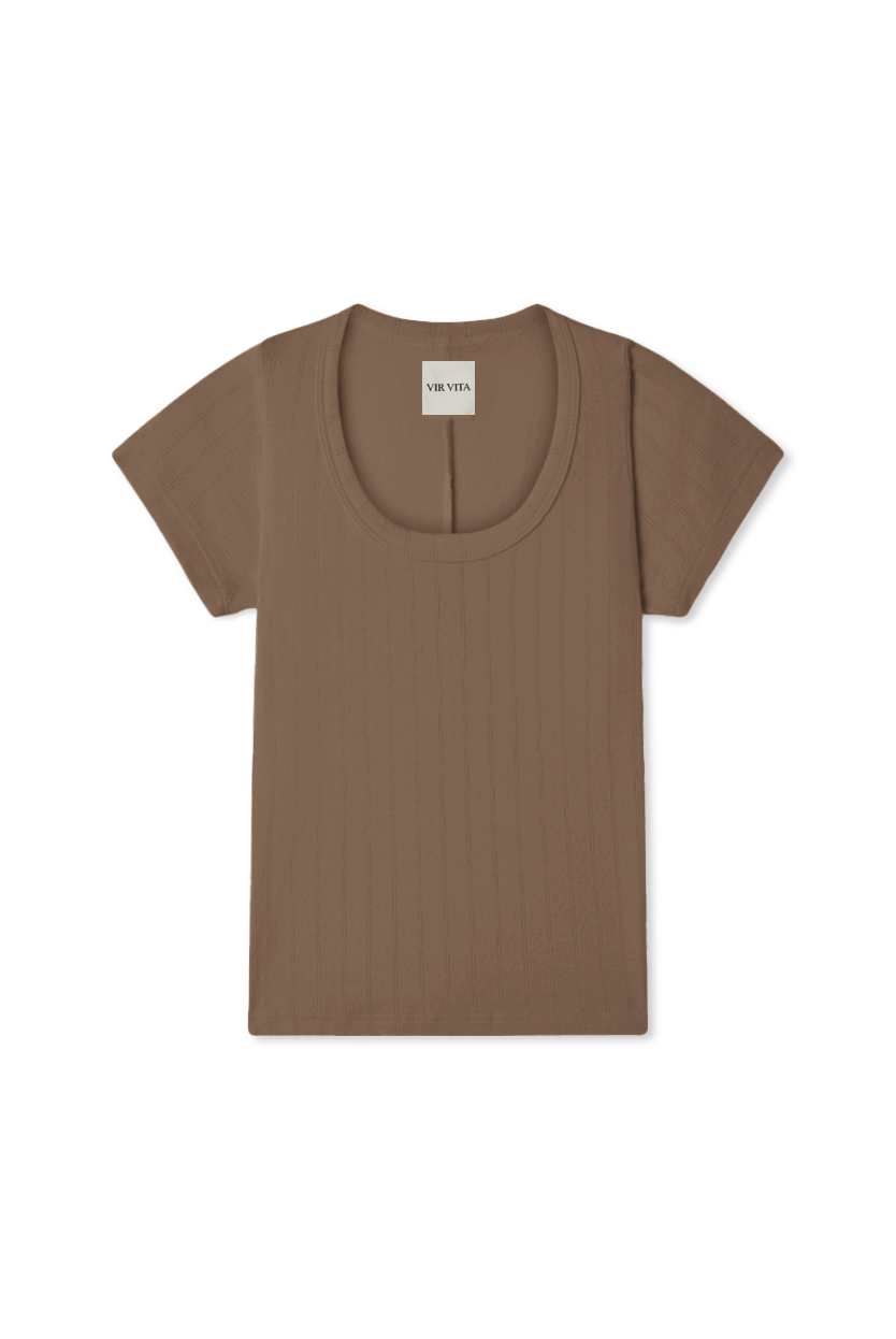 Pointelle Scoop Tee