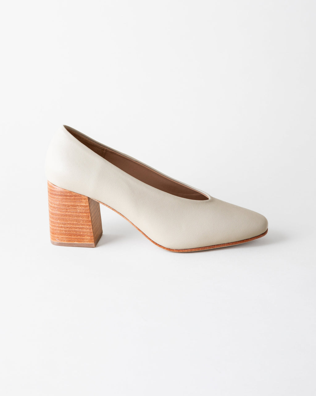 SALVADOR BLOCK HEEL BONE NAPPA