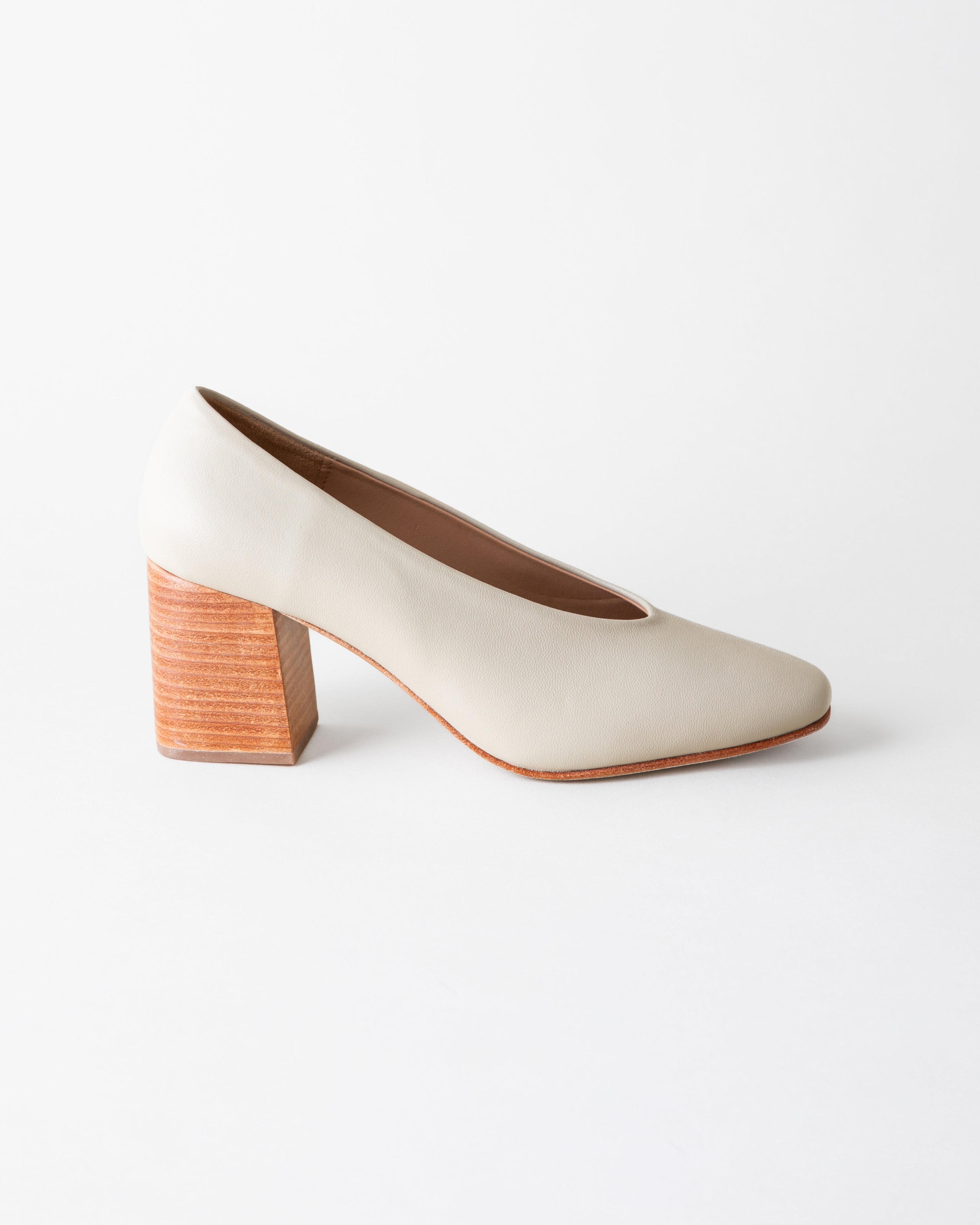 SALVADOR BLOCK HEEL BONE NAPPA