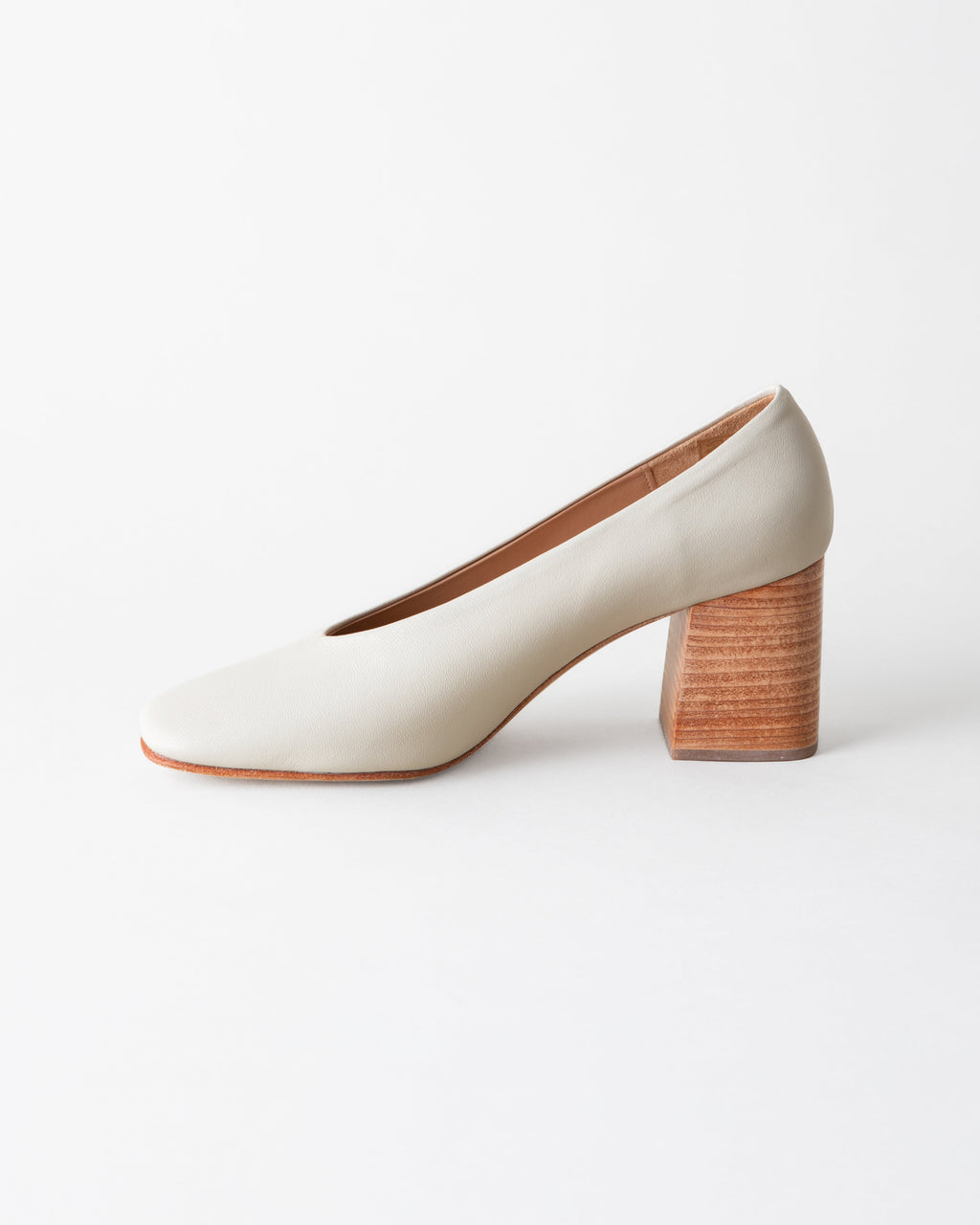 SALVADOR BLOCK HEEL BONE NAPPA