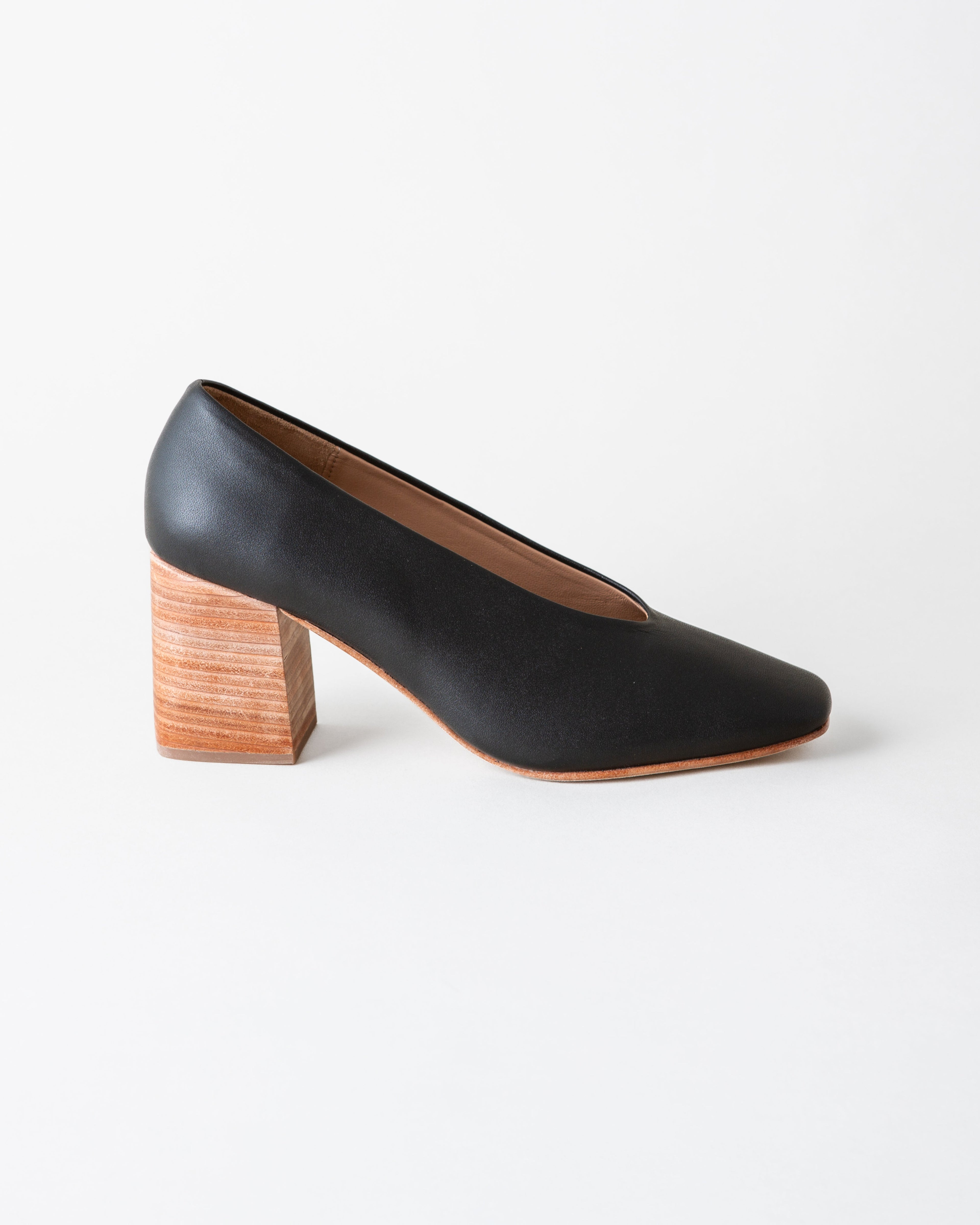 SALVADOR BLOCK HEEL COAL NAPPA