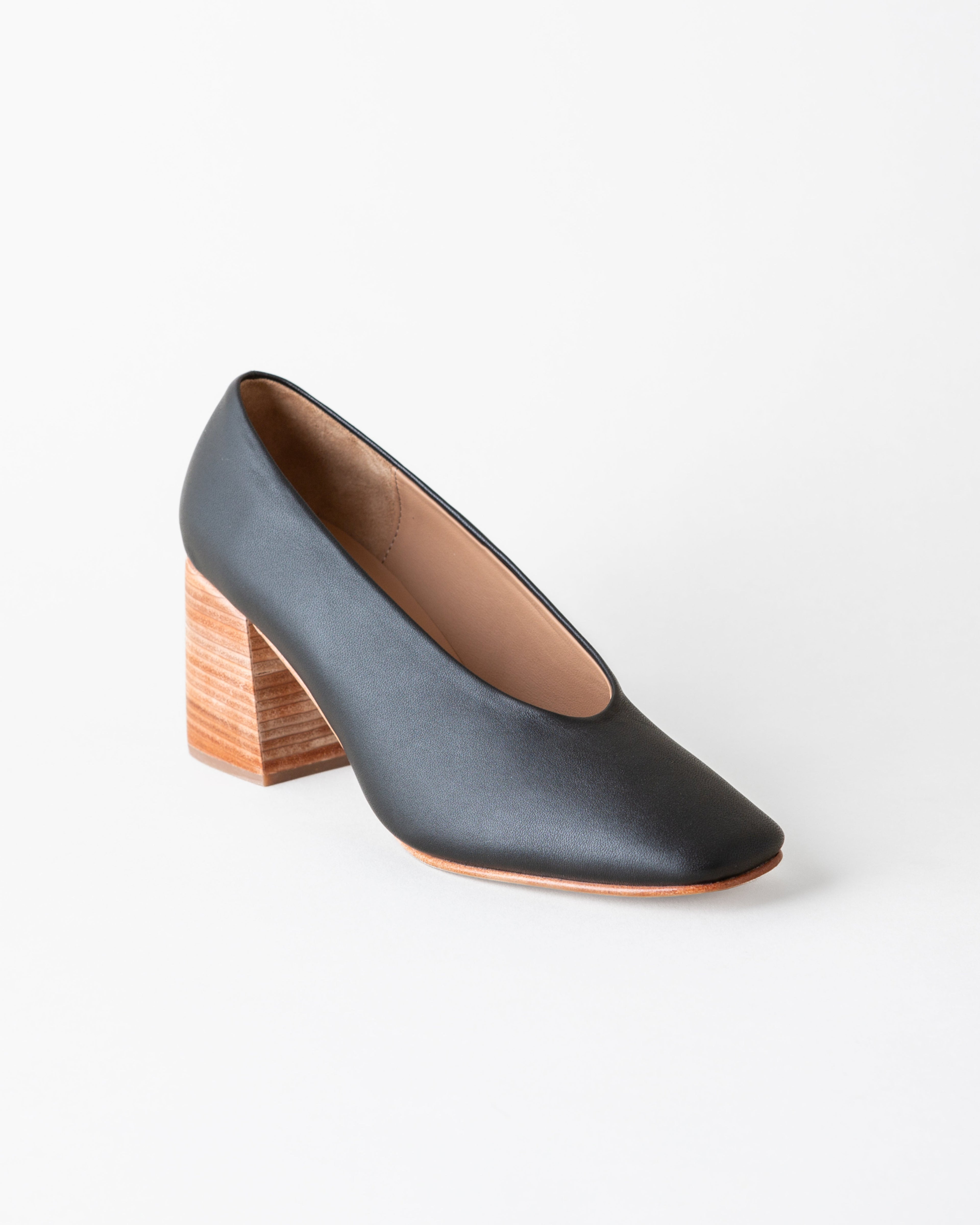 SALVADOR BLOCK HEEL COAL NAPPA