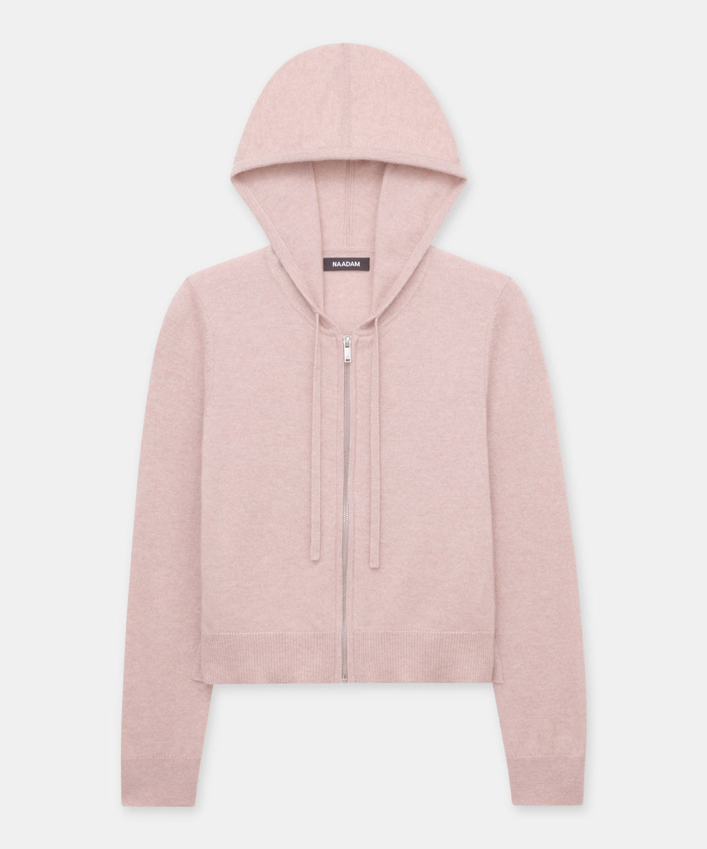 Signature Cashmere Cropped Zip Up Hoodie