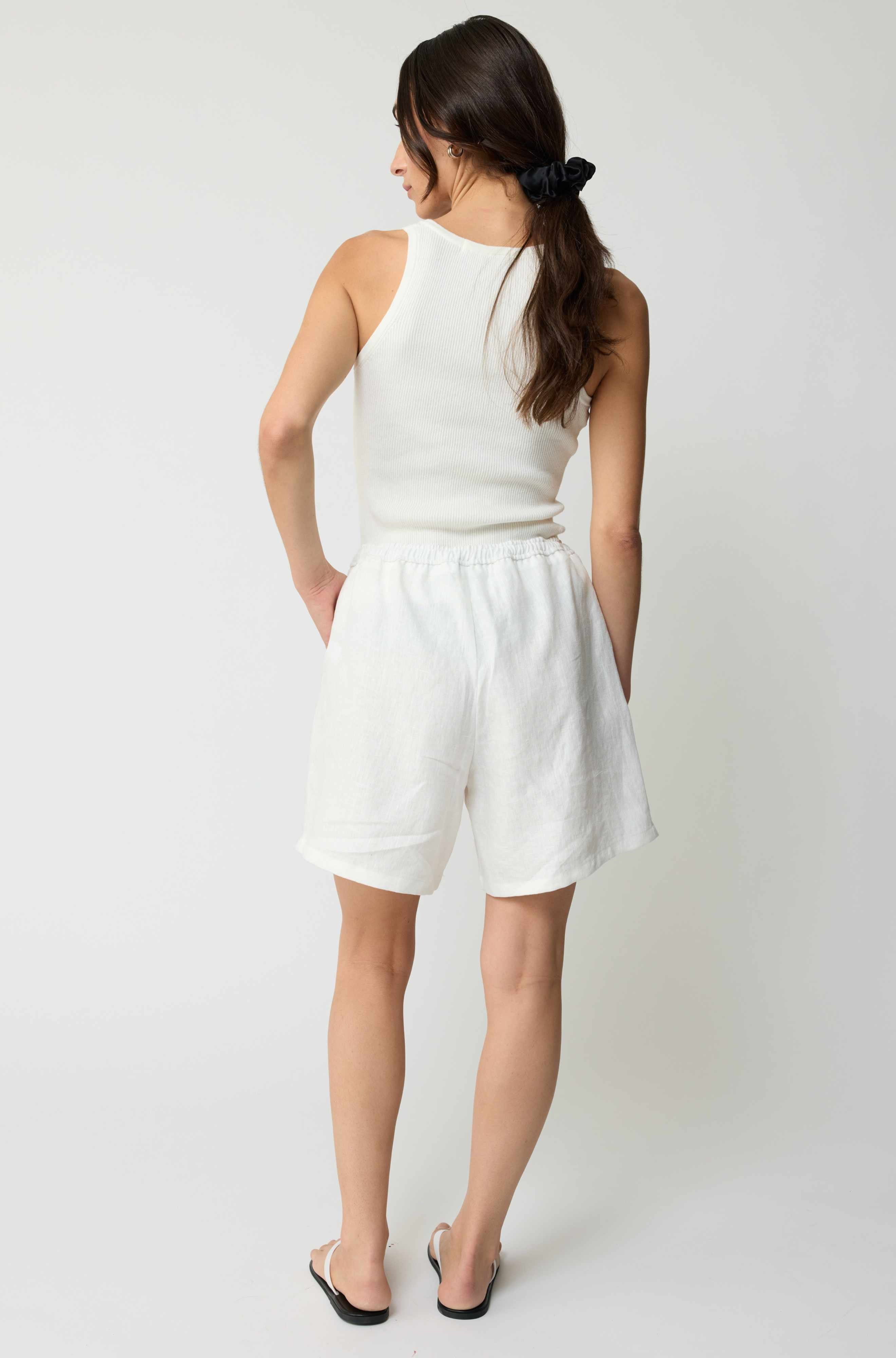 Ribbed U Neck Knit Tank
